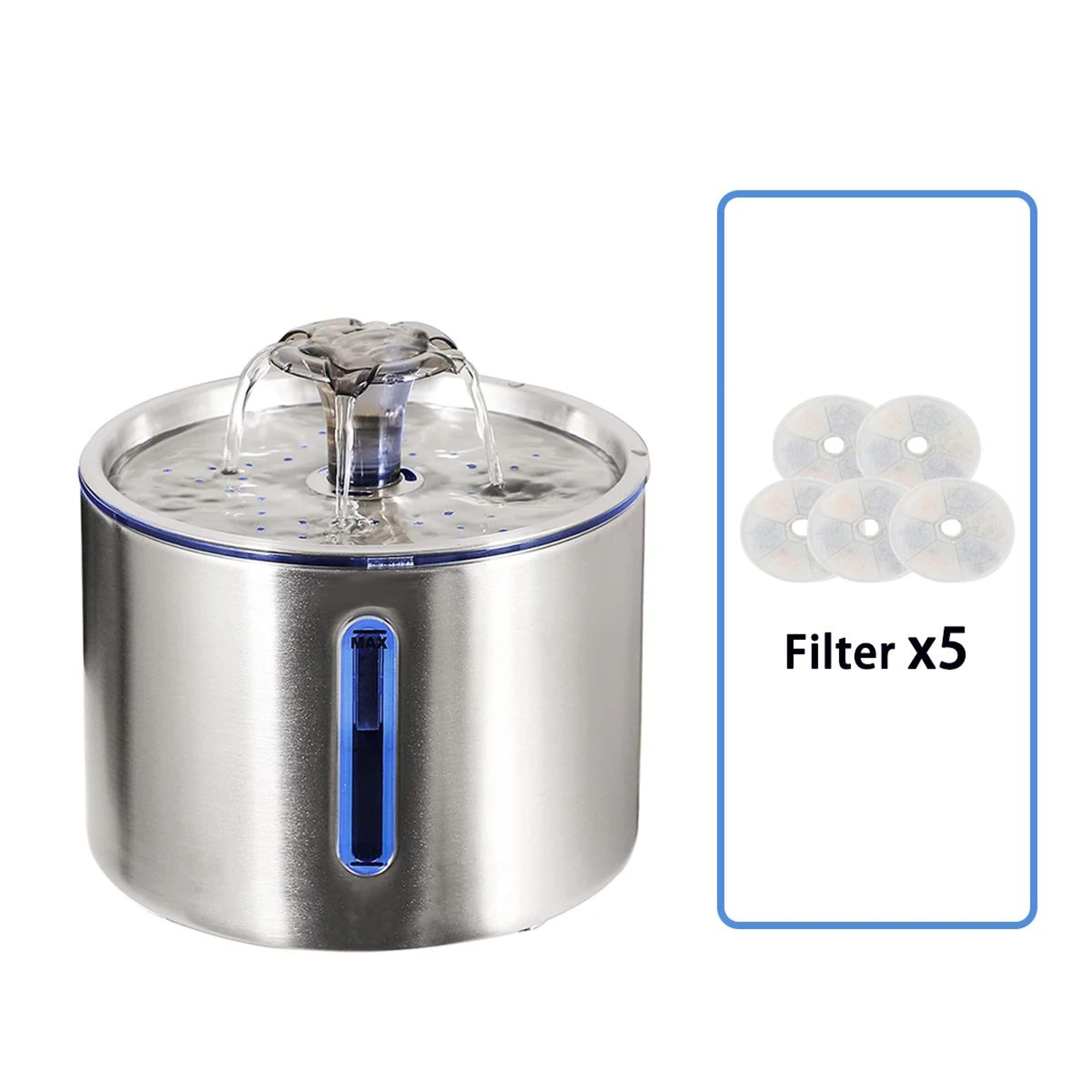 Stainless Steel Cat Water Fountain  Automatic Pet Water Dispenser For Cats  Dogs Quiet Flow Bowl 8