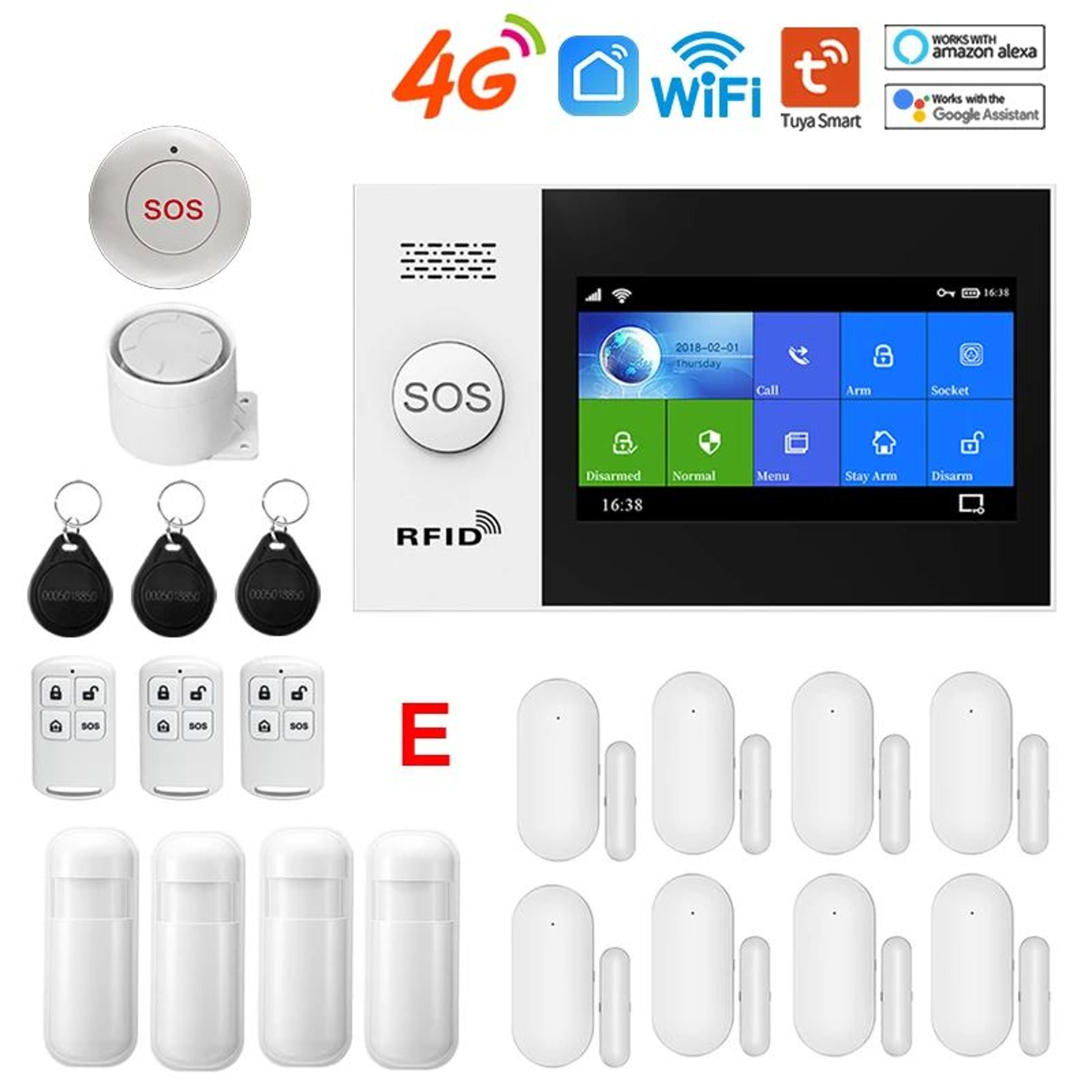 PGST PG107 4G WiFi Home Security Alarm System  43 In Touch Screen Wireless Burglar Alarm Works With 20