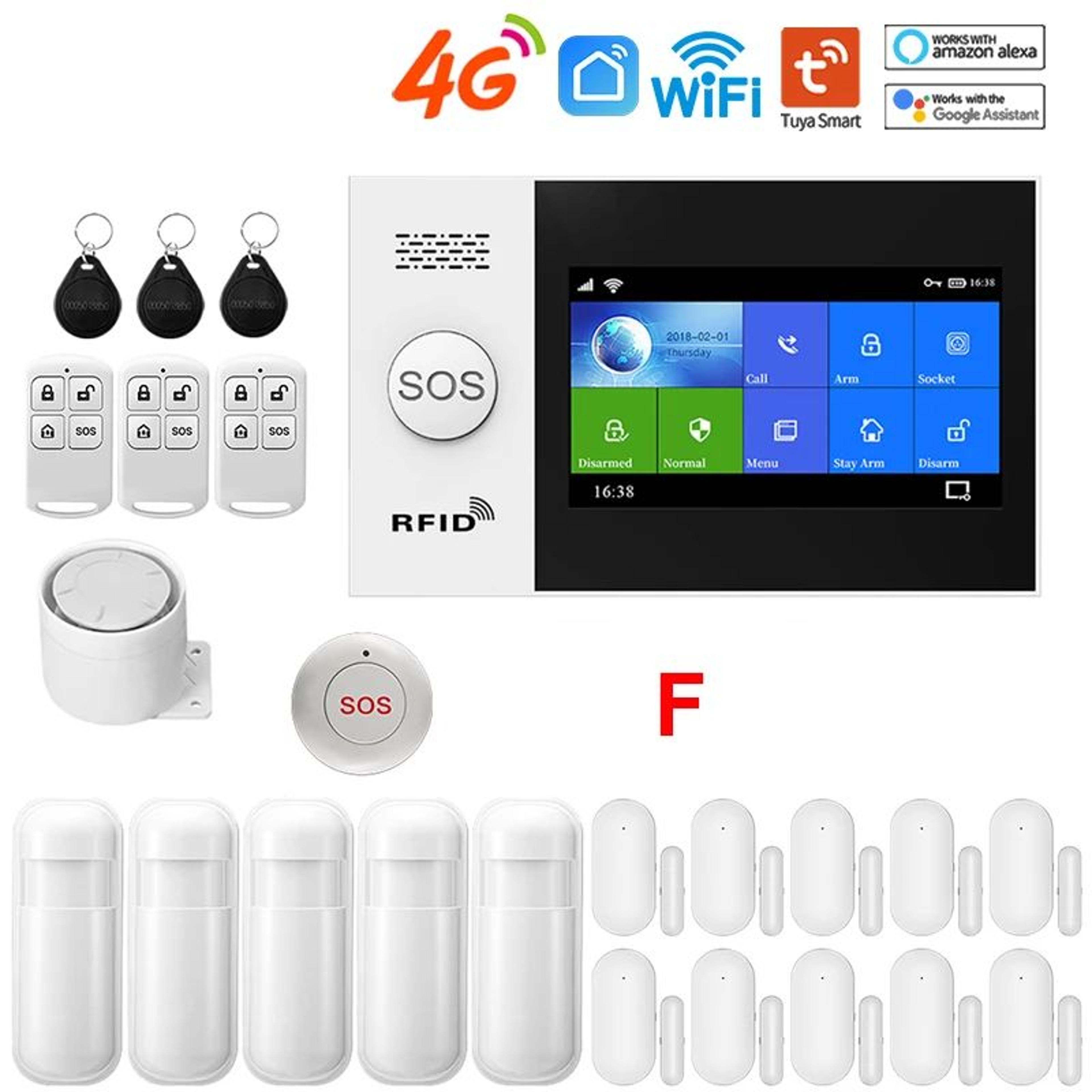 PGST PG107 4G WiFi Home Security Alarm System  43 In Touch Screen Wireless Burglar Alarm Works With 21