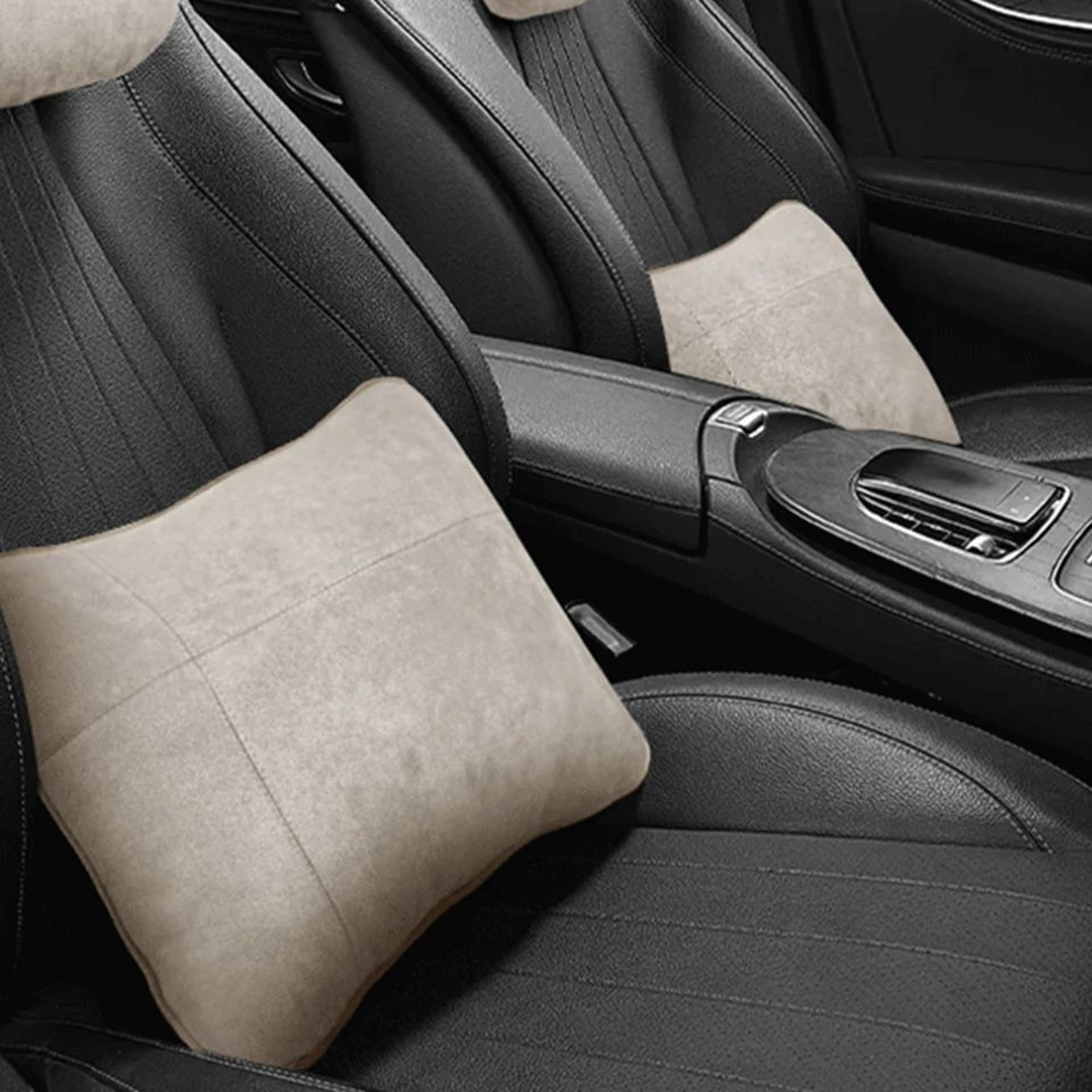 Suede Car Lumbar Support Pillow For Mercedes SMaybach  Waist  Neck Cushion For Comfort Posture  Fat 3