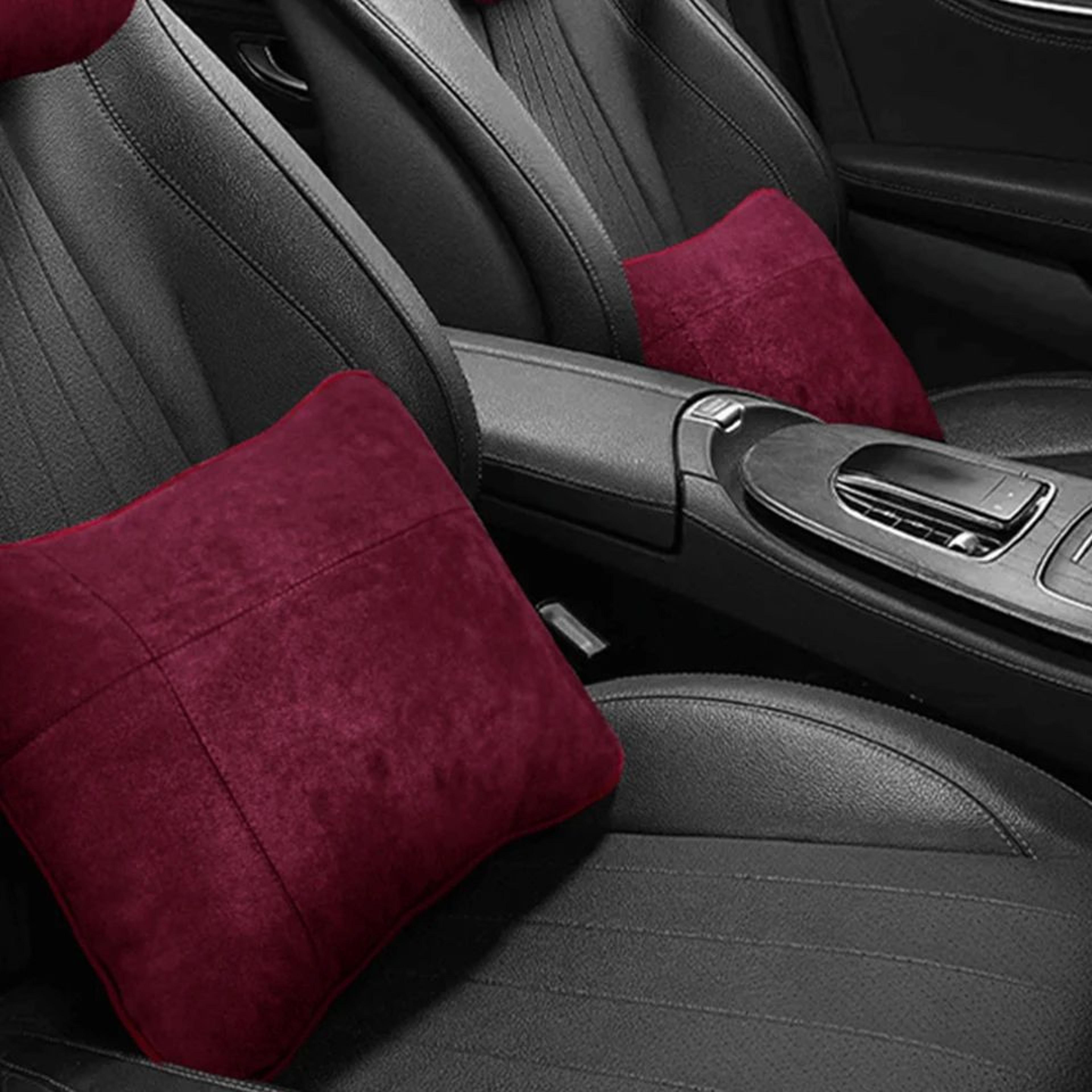 Suede Car Lumbar Support Pillow For Mercedes SMaybach  Waist  Neck Cushion For Comfort Posture  Fat 5