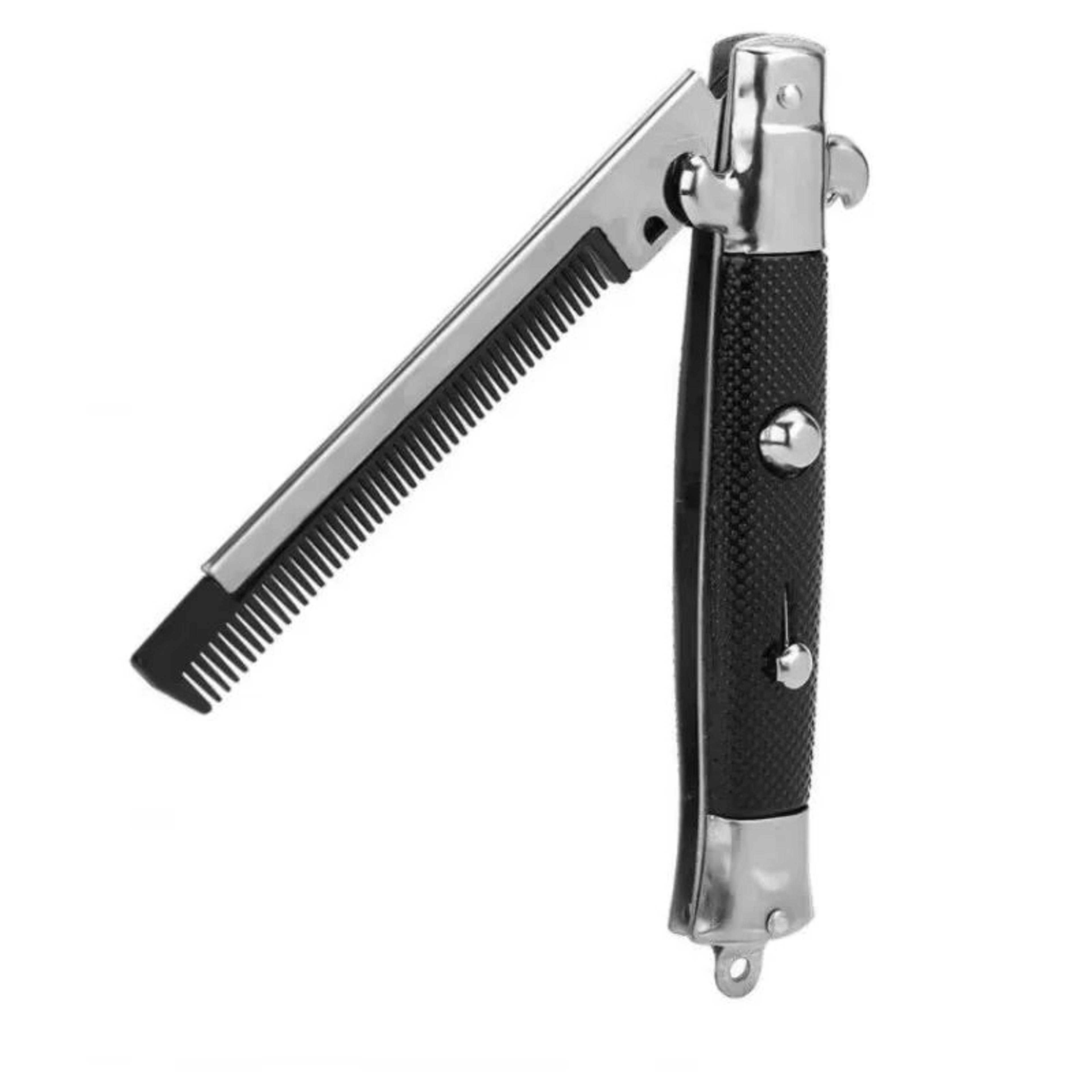 Folding Pocket Comb With Spring Clip  Beard Moustache Hair Comb For Men Women Barbershop Grooming   6