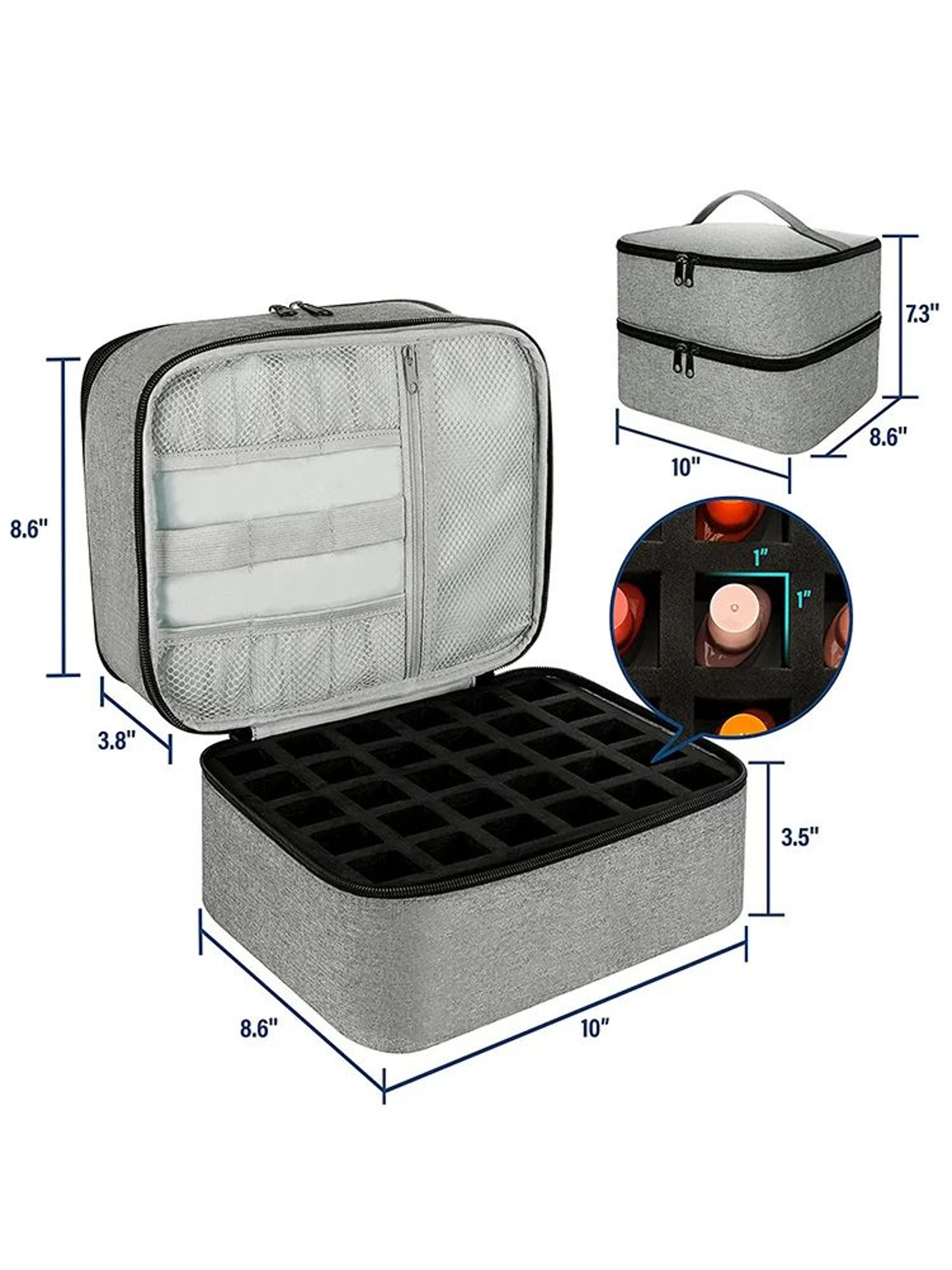 DoubleLayer Nail Polish Storage Bag 30 Compartments  Portable Nail Care Organizer Case For Essentia 4