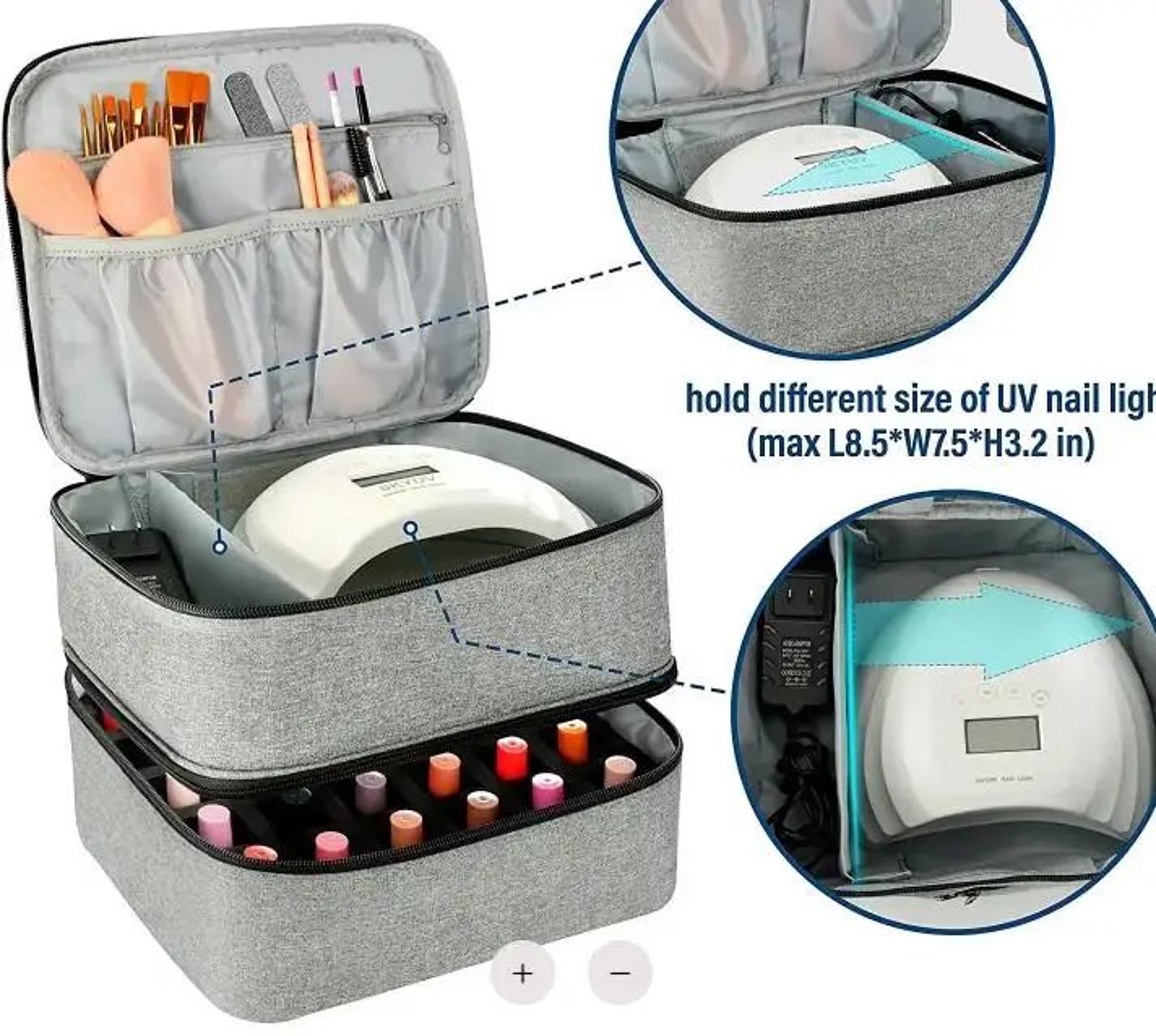 DoubleLayer Nail Polish Storage Bag 30 Compartments  Portable Nail Care Organizer Case For Essentia 7