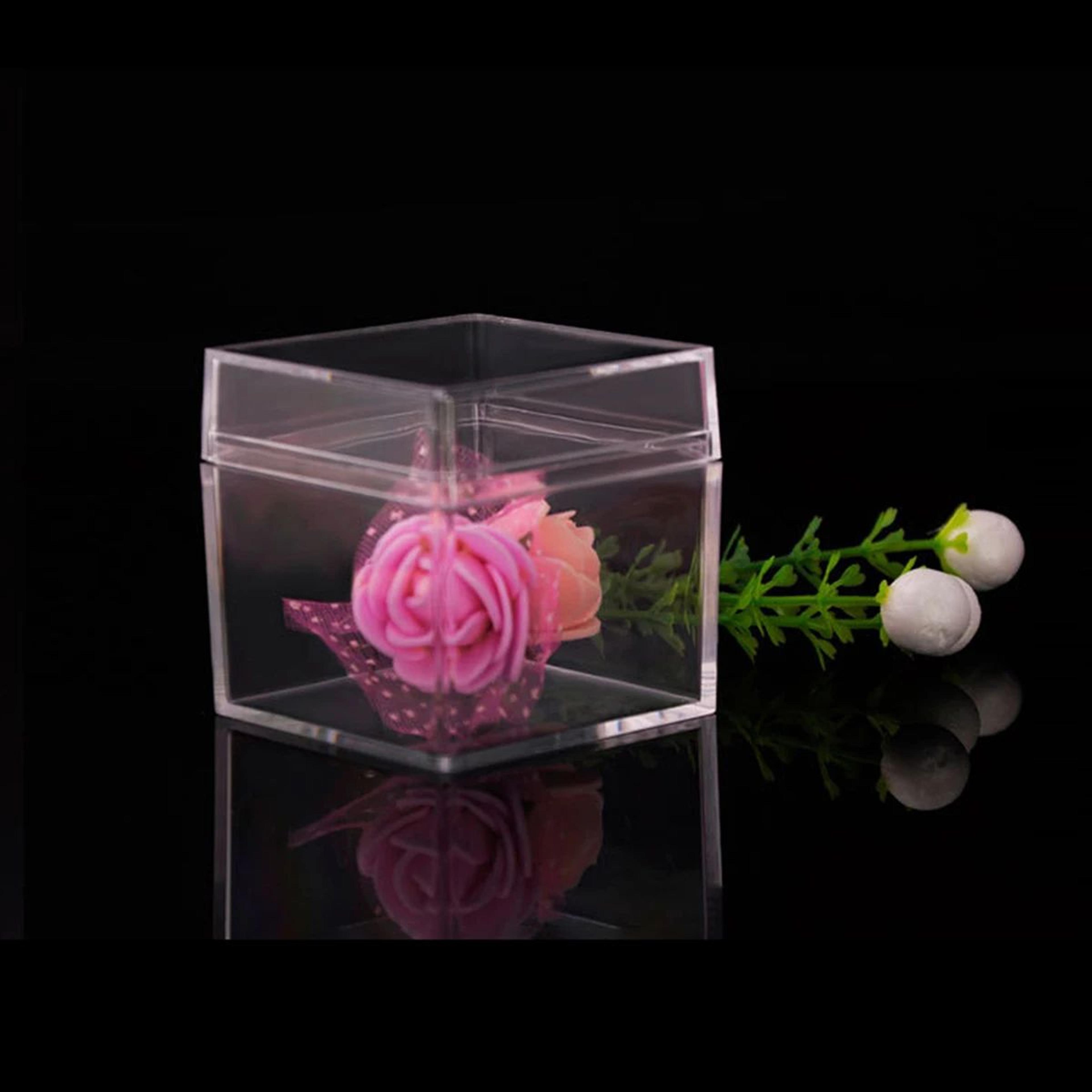 Food Grade Transparent Square Plastic Storage Boxes With Open Top  Bottom Covers  Candy Nail Art Or 2