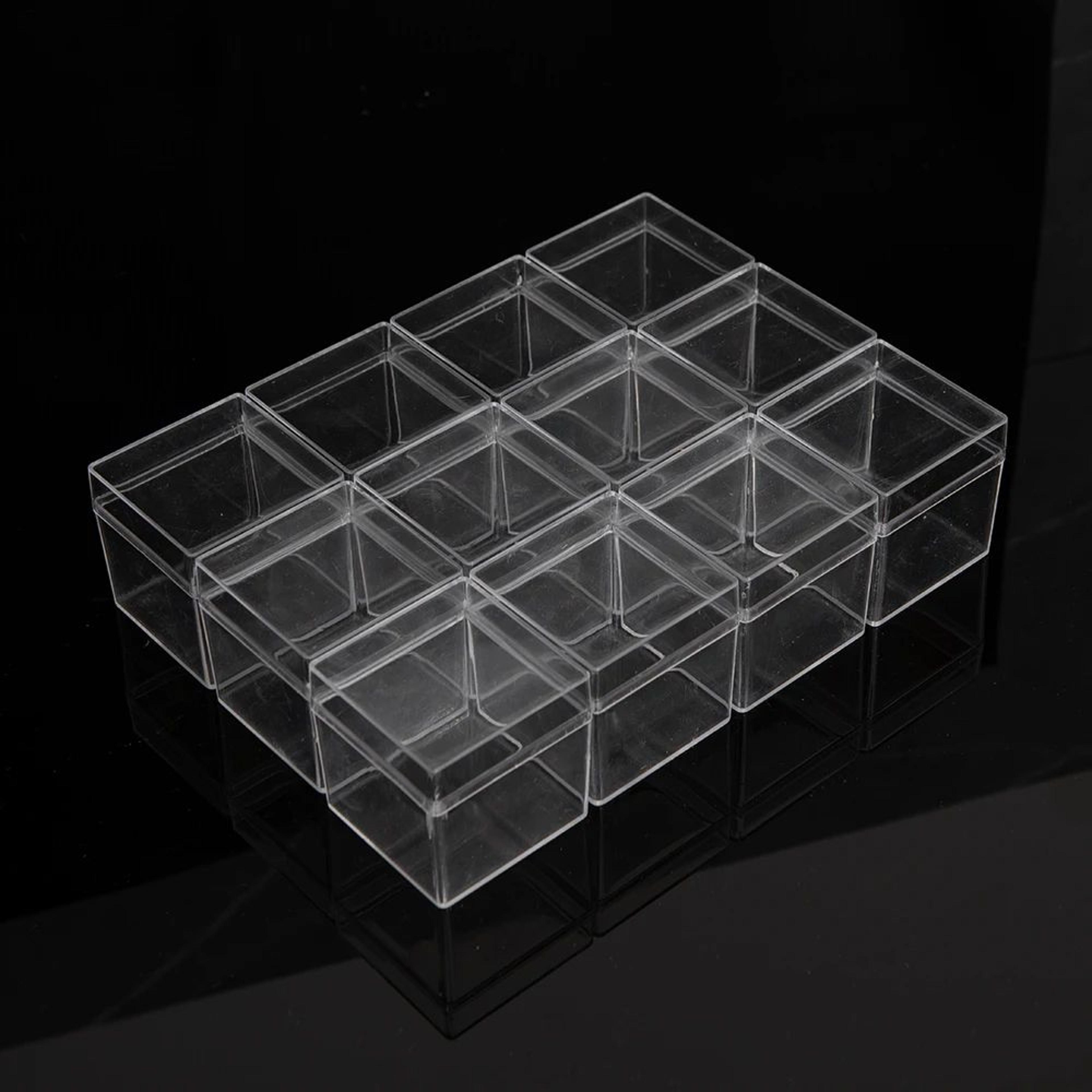 Food Grade Transparent Square Plastic Storage Boxes With Open Top  Bottom Covers  Candy Nail Art Or 3