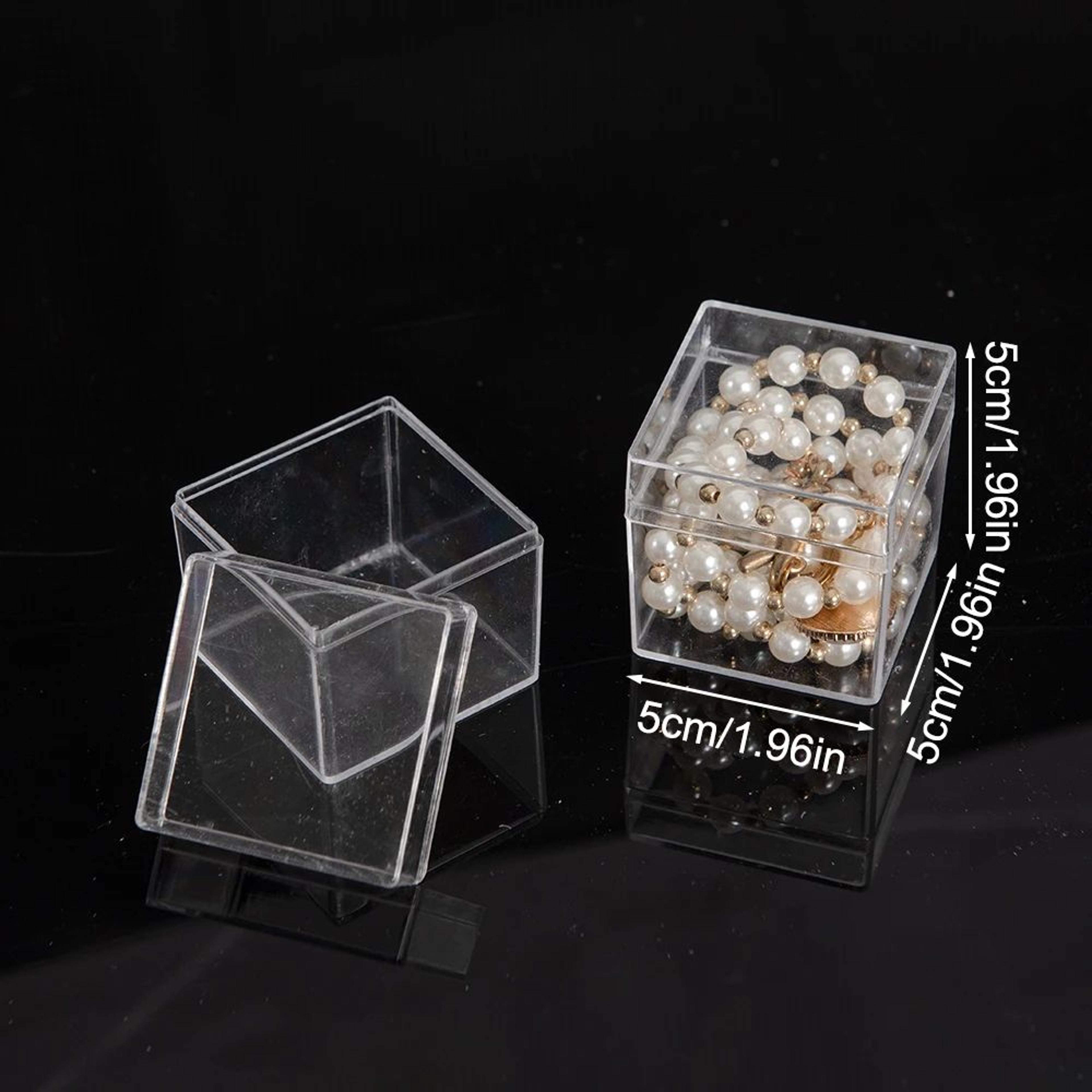 Food Grade Transparent Square Plastic Storage Boxes With Open Top  Bottom Covers  Candy Nail Art Or 4