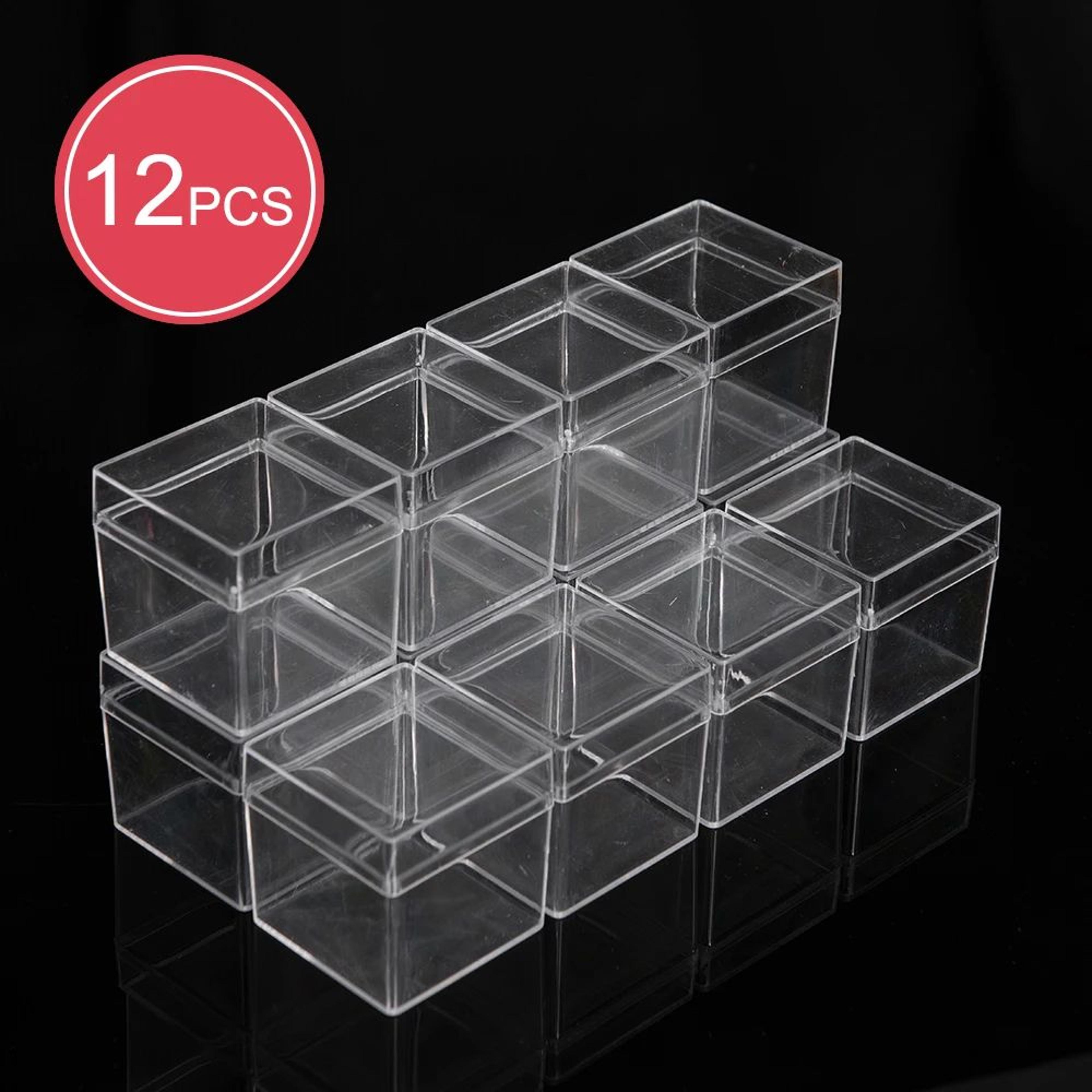 Food Grade Transparent Square Plastic Storage Boxes With Open Top  Bottom Covers  Candy Nail Art Or 7