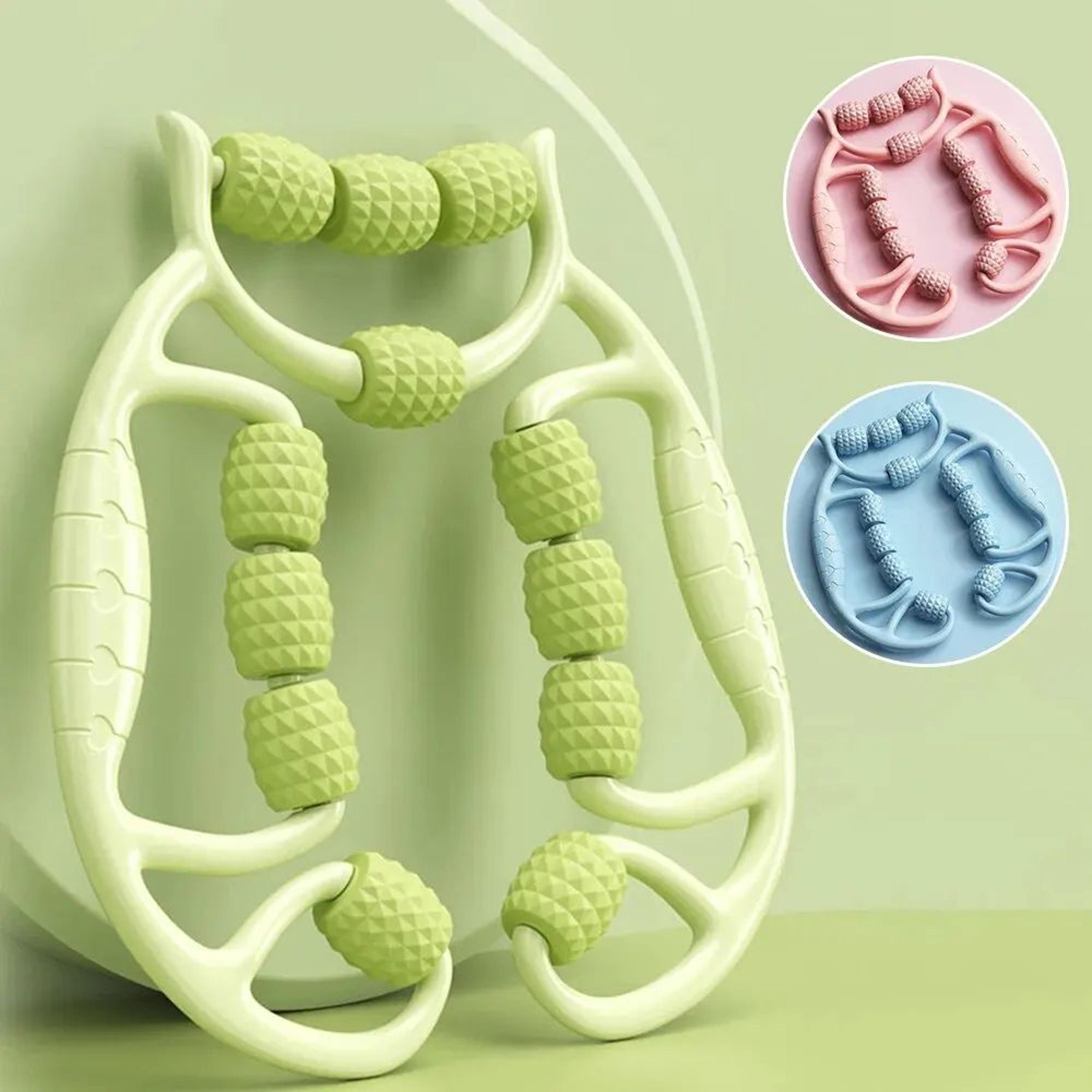 12 roller circular leg clamp massager thigh slimming tool muscle relax stretching manual leg shaping massage ring