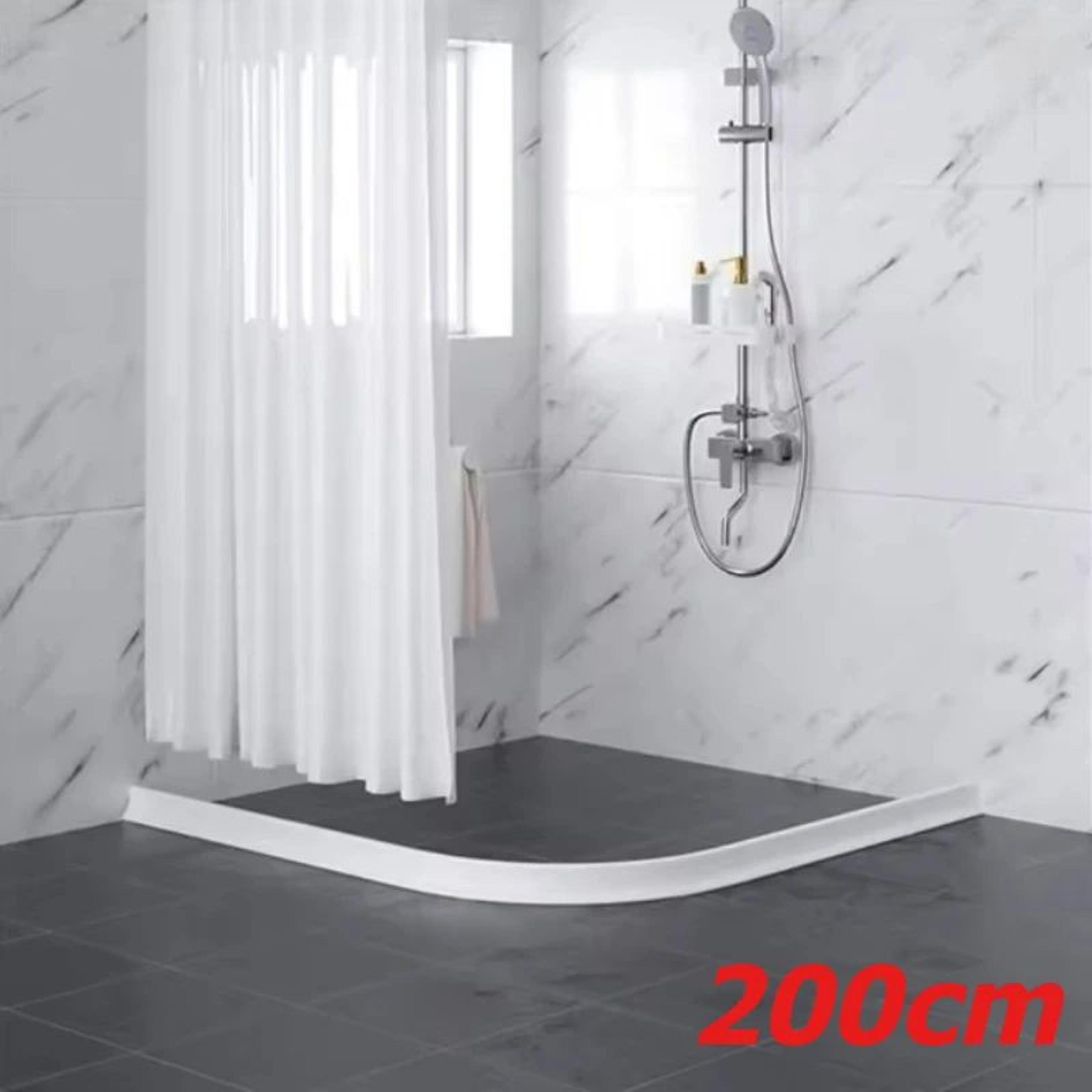 self-adhesive shower water dam threshold strip, tpe waterproof water stopper for dry wet separation sink tub 78.7in