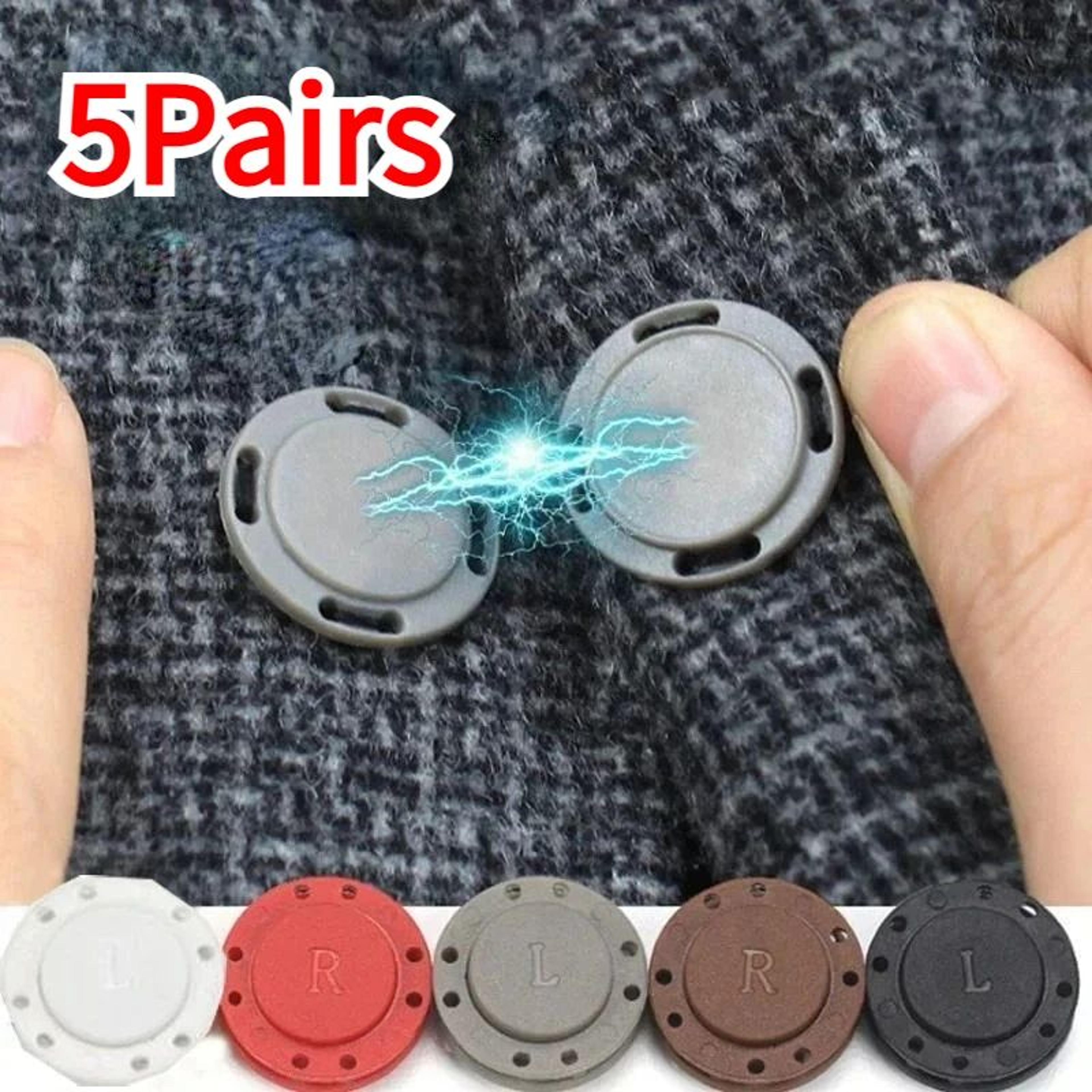 5 pairs invisible magnetic snap buttons for clothing, round sew-on closures for diy sewing crafts, dress shirt decor