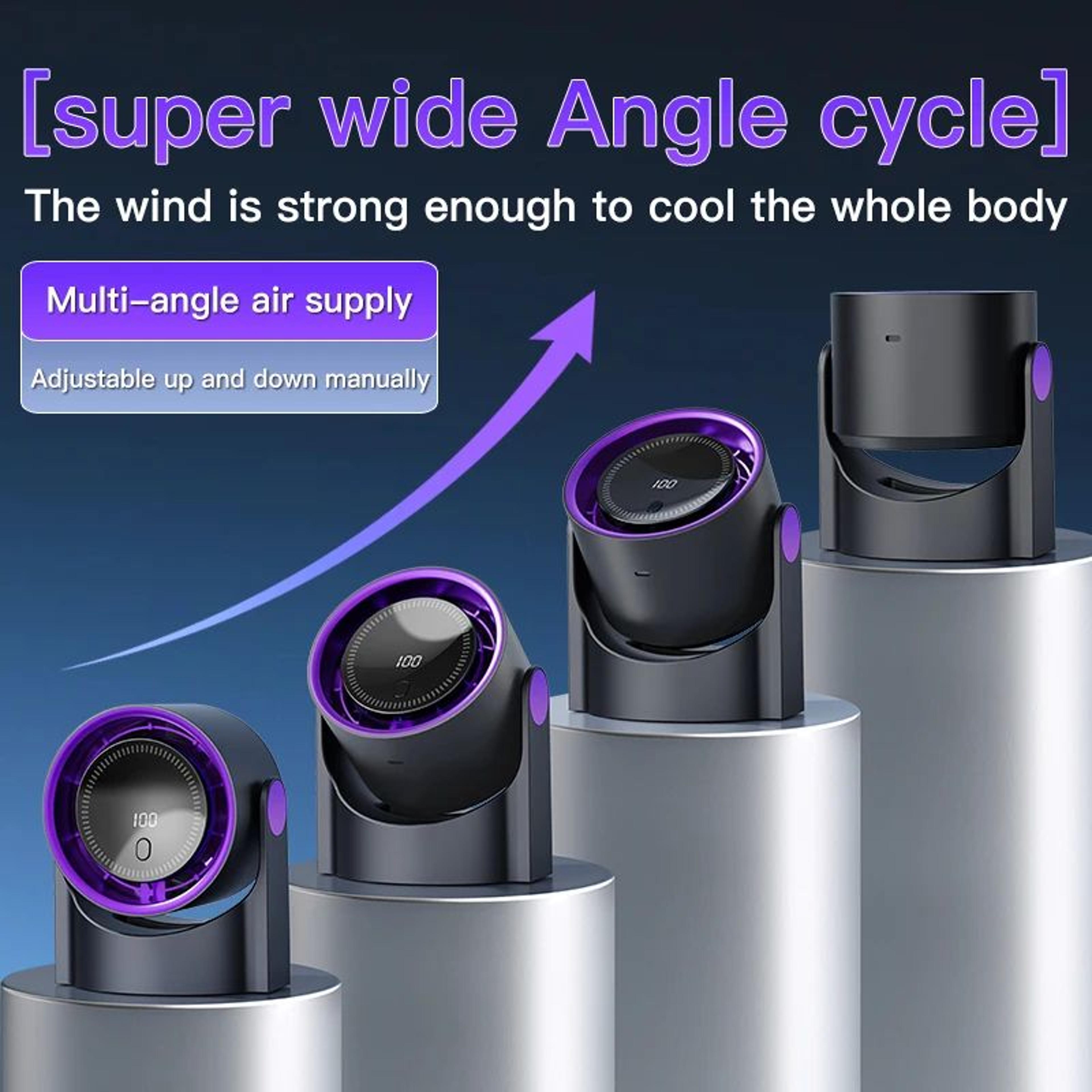 mini desktop circulating fan usb rechargeable – 4-speed high-speed cooling fan with reverse rotation