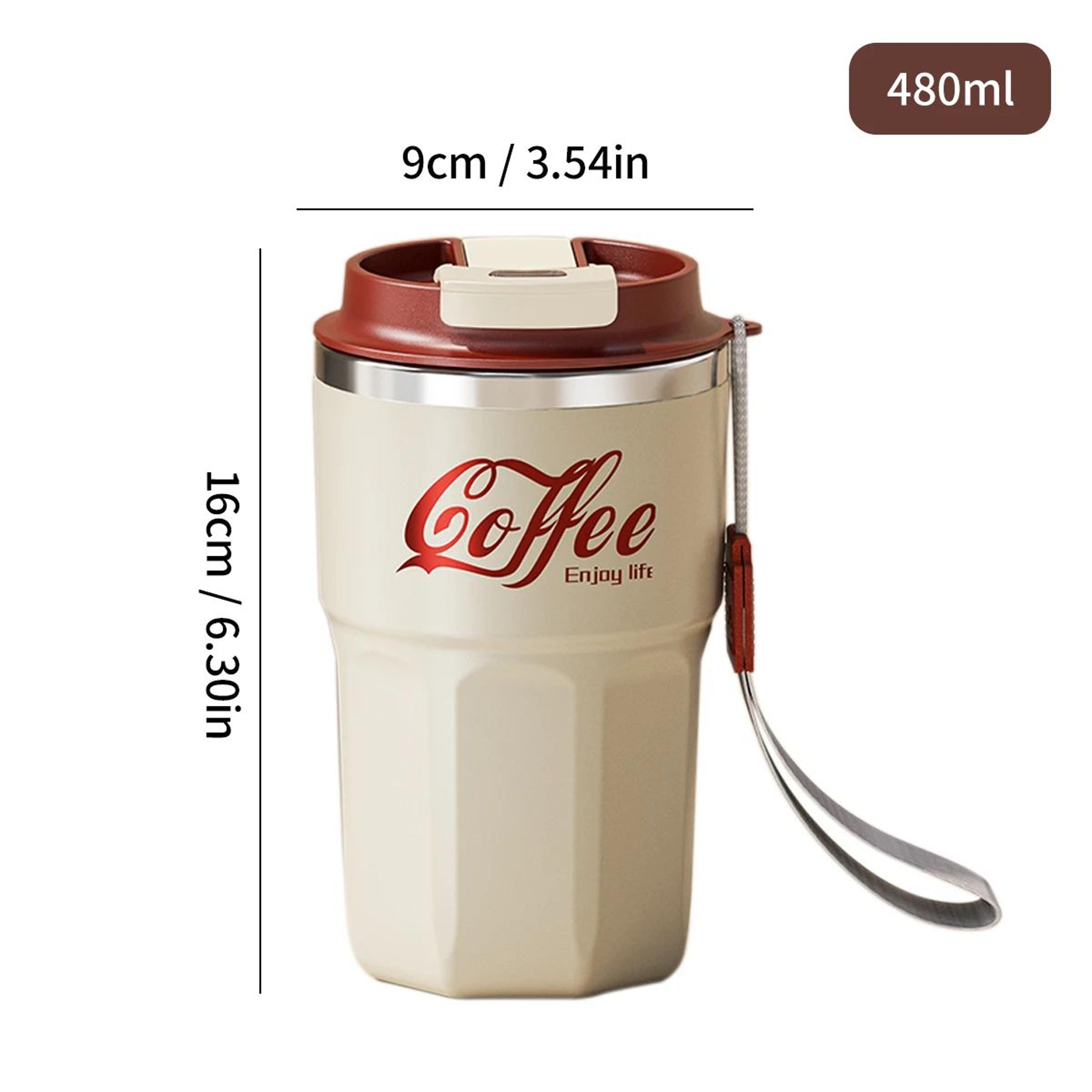 WORTHBUY 304 Stainless Steel Insulated Coffee Mug With Lid  Handle  Double Wall Reusable Travel Cup 9