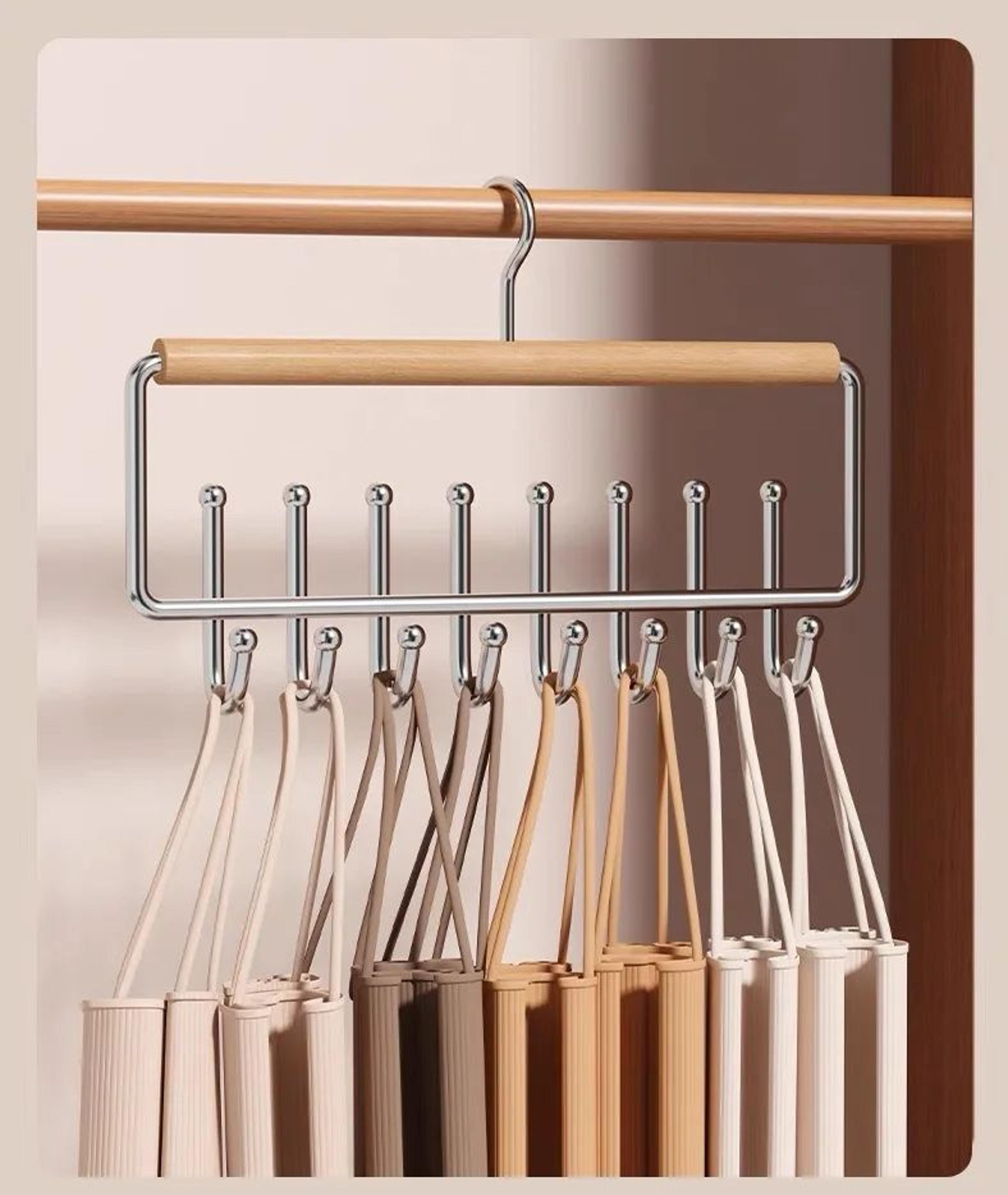 Solid Wood 16Hook Wave Hanger  Multifunctional Underwear Vest  Sling Wardrobe Drying Rack 7