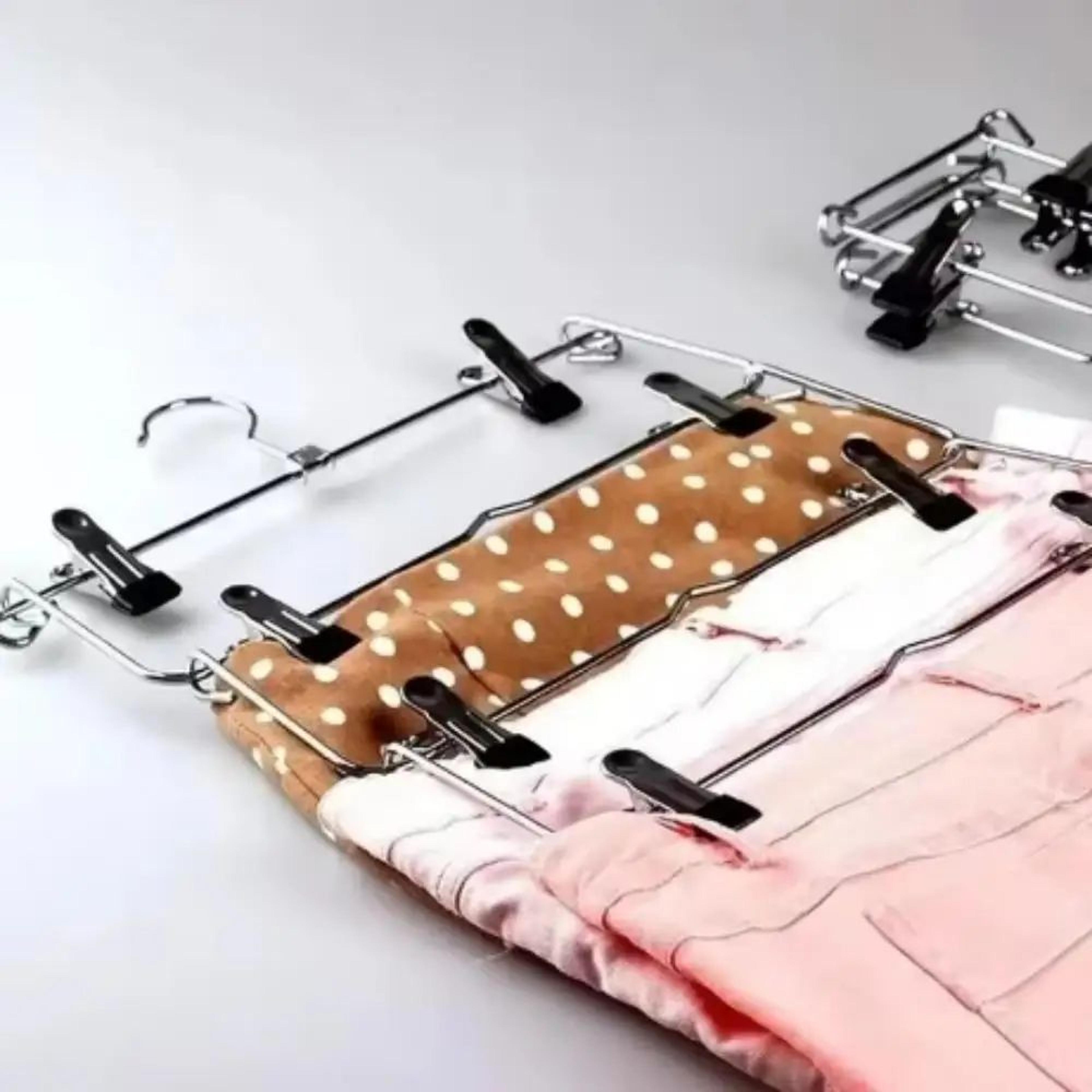 MultiFunctional NonSlip Stainless Steel Pants Hanger  Seamless Skirt  Trouser Storage Rack 2