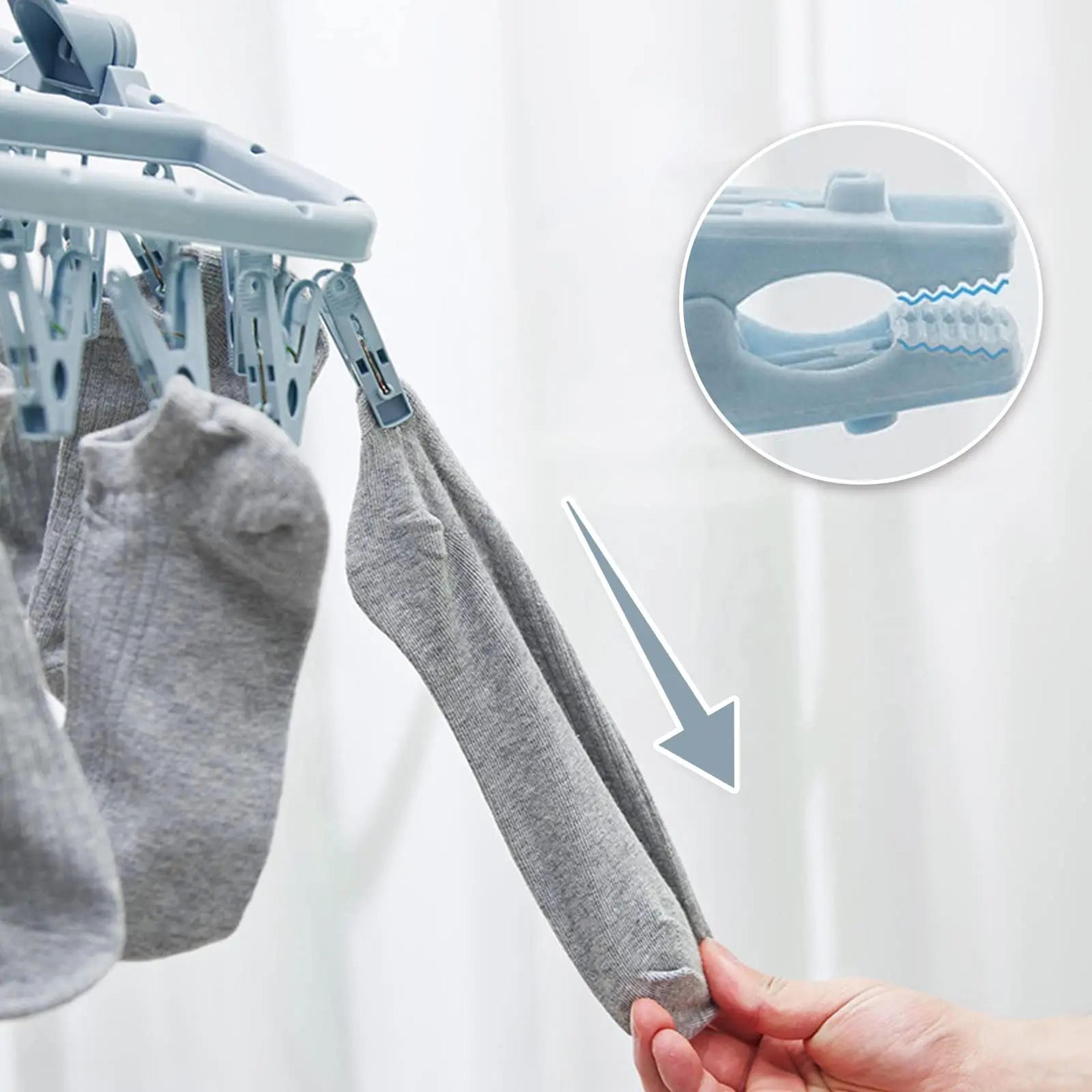 32Clip Foldable Drip Hanger Drying Rack With Rotating Hook 4