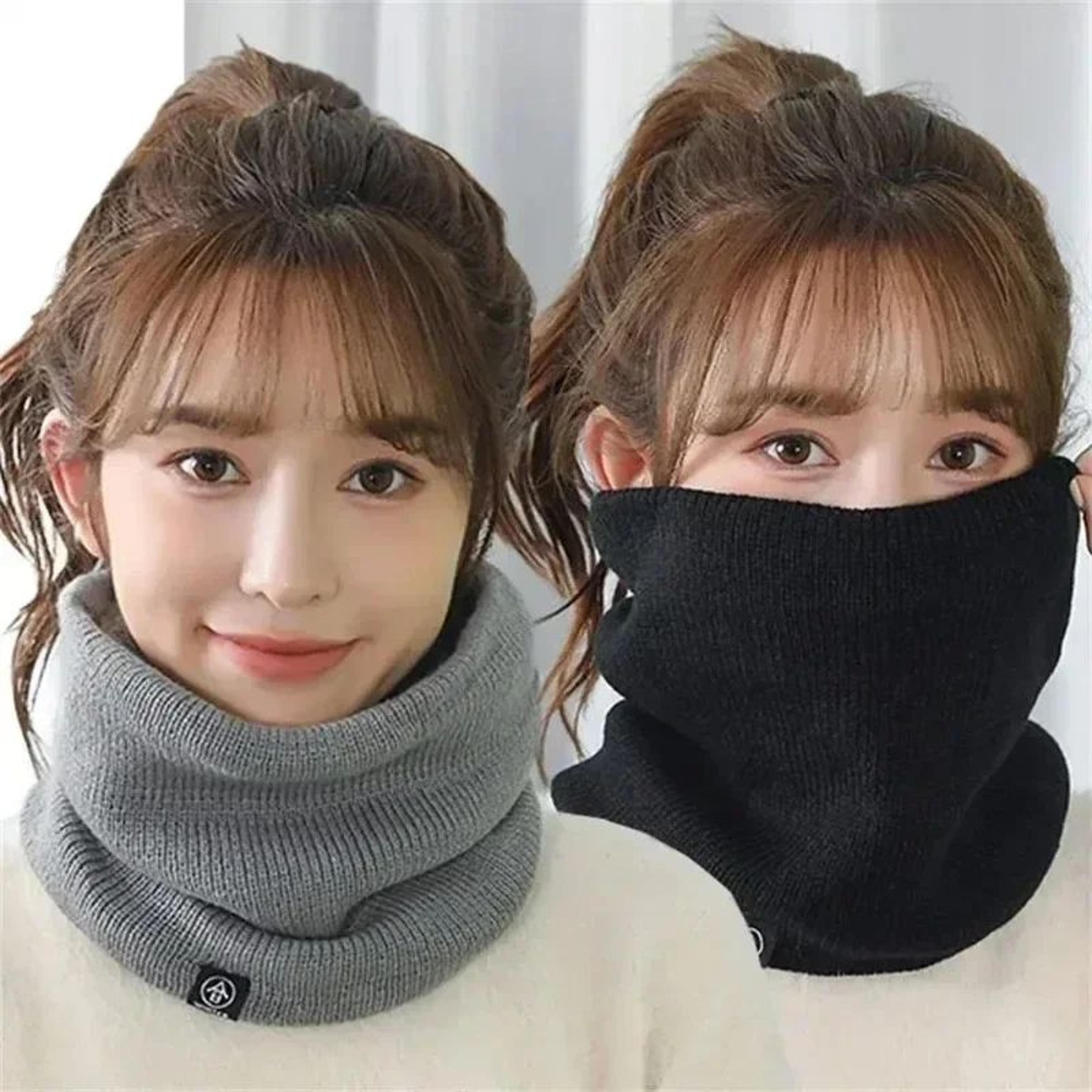 Unisex Knitted Neck Warmer  Thick Winter Sports Scarf  ColdProof Face Cover 4