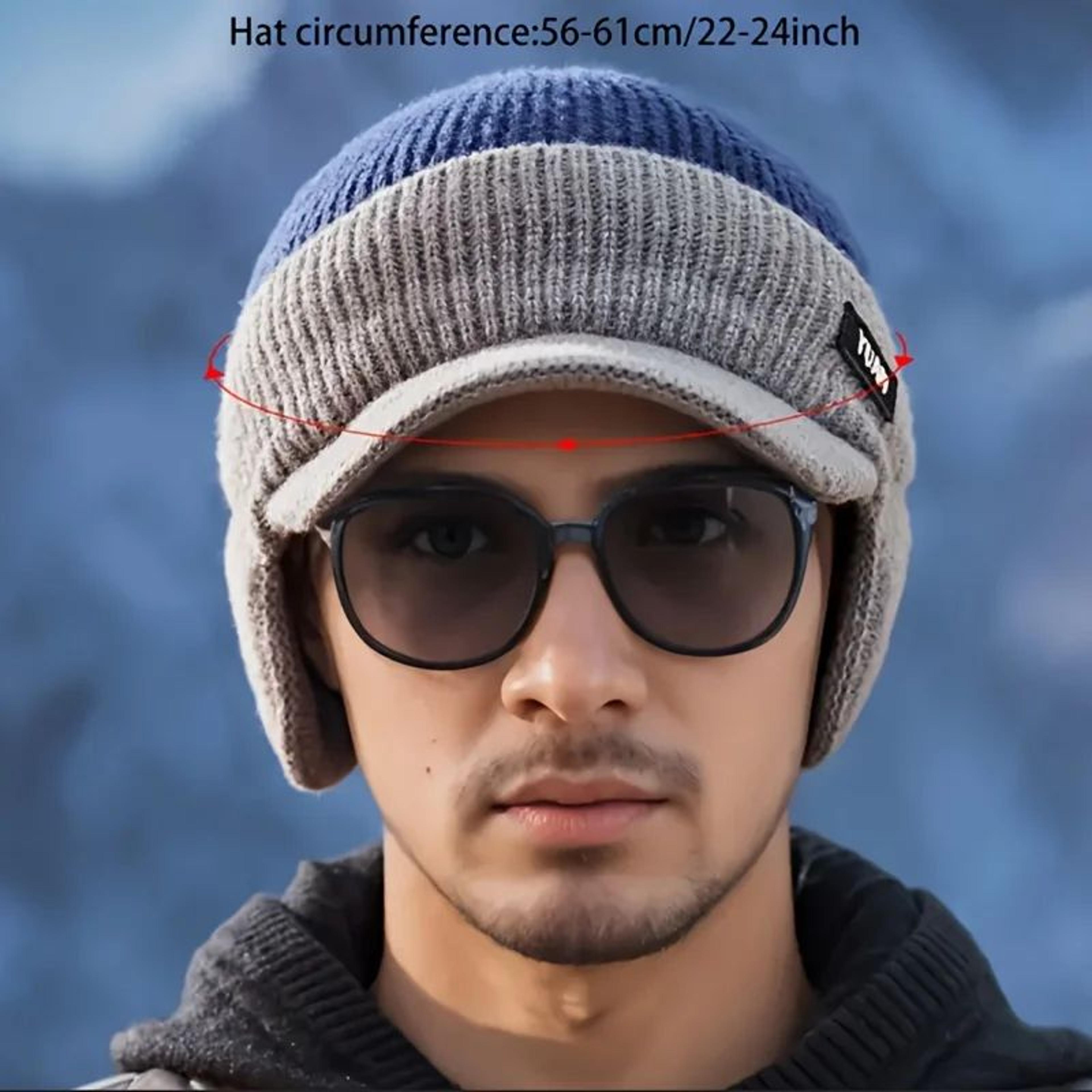 Winter Thermal Knit Baseball Cap  Windproof Fleece Ear Flap Hat For Men  Women 3