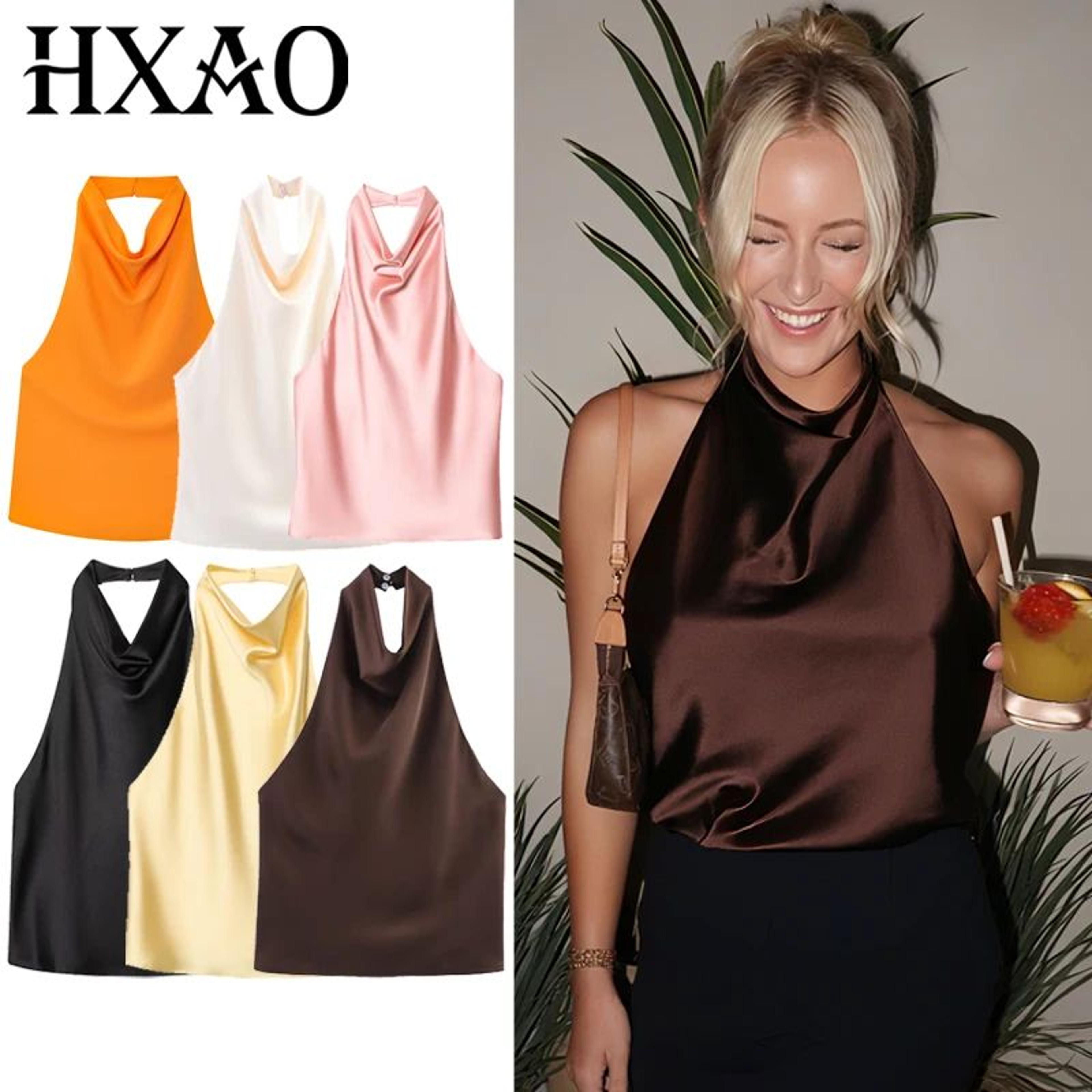 womens satin halter backless corset top – elegant summer sexy tank