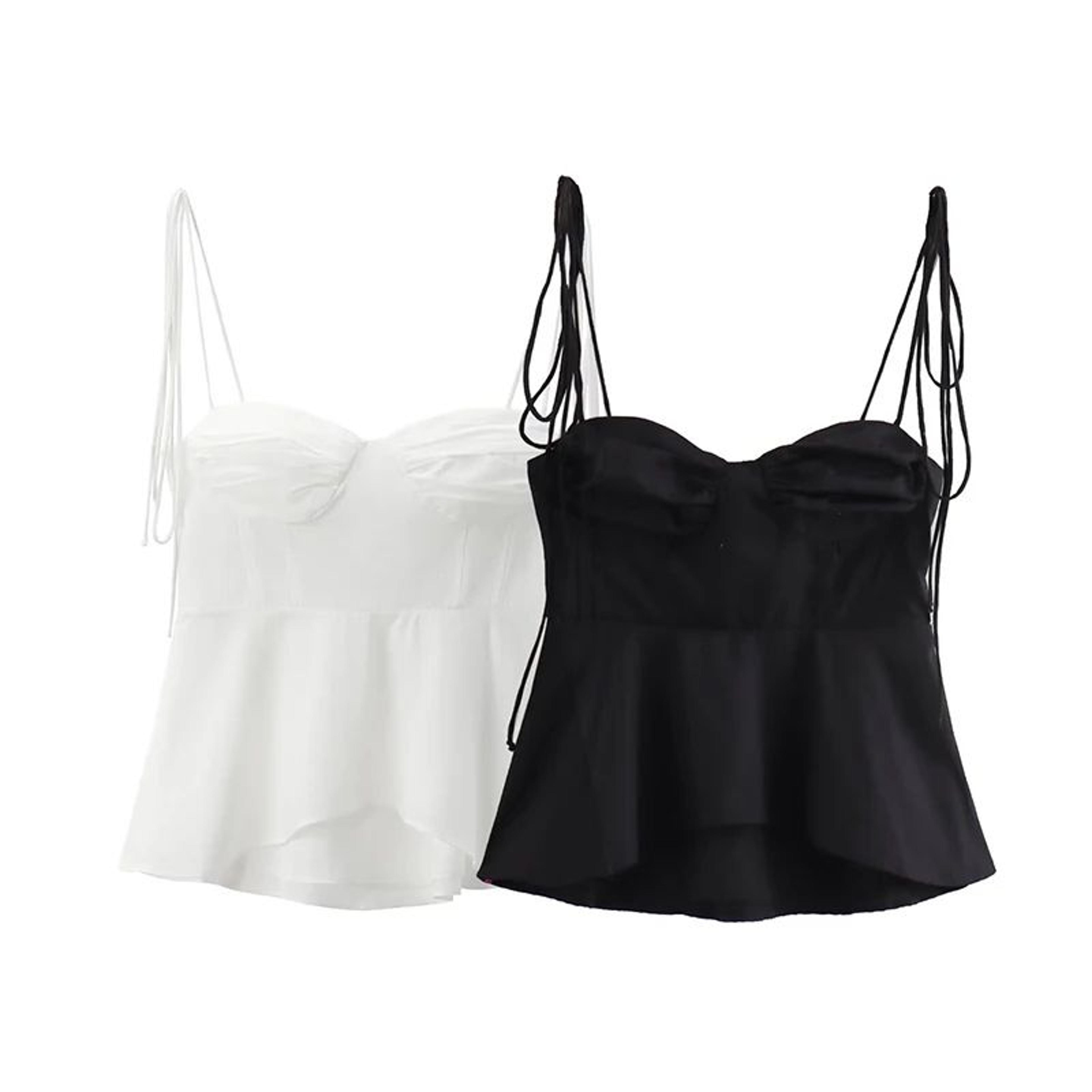willshela pleated backless v-neck crop top – vintage side zipper cami