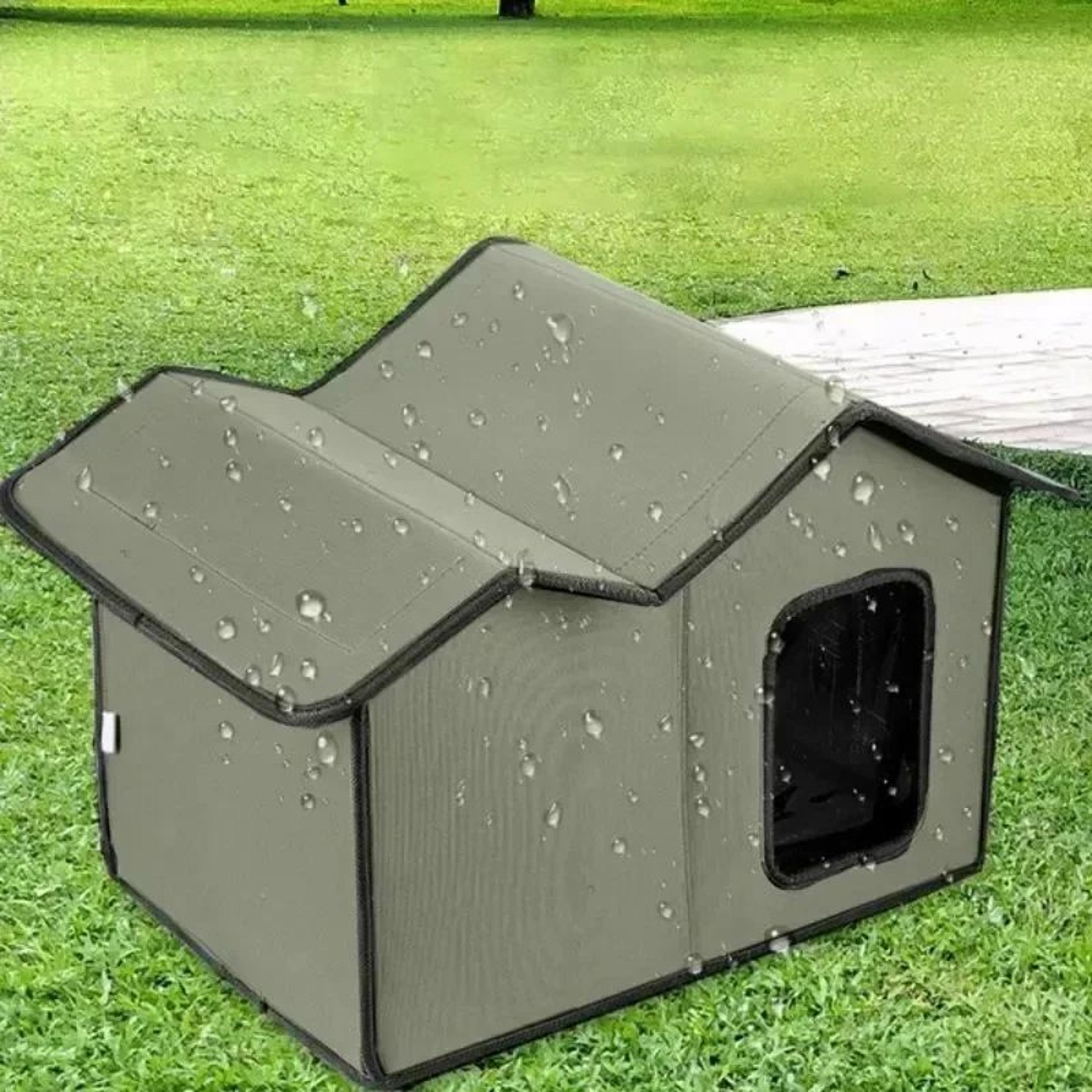 WeatherSafe Waterproof Outdoor Cat House  Removable  Washable Pet Shelter For Cats  Small Dogs 7