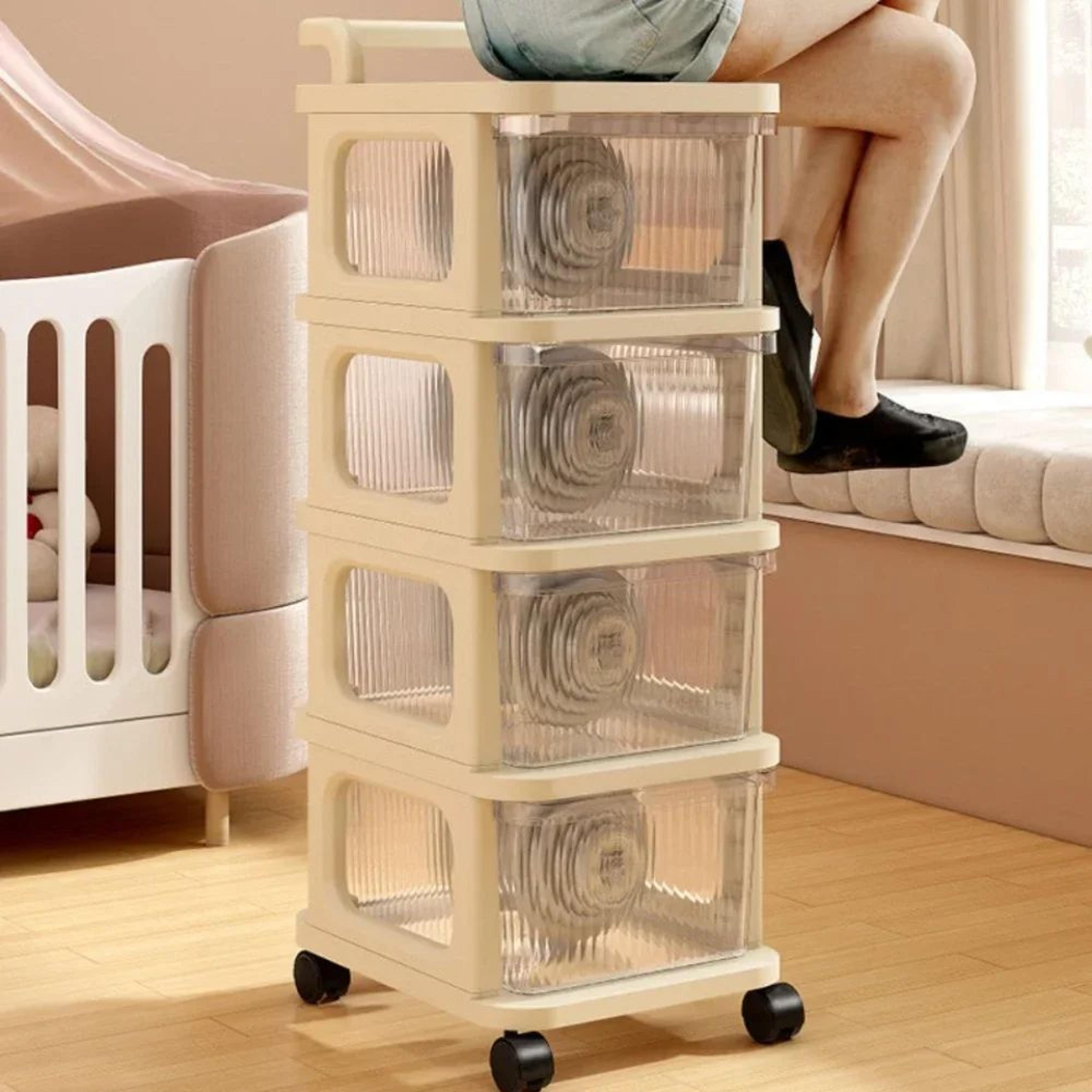 ClearGlide MultiTier Transparent Rolling Storage Cart  Acrylic Style Drawer Snack  Toy Organizer 2
