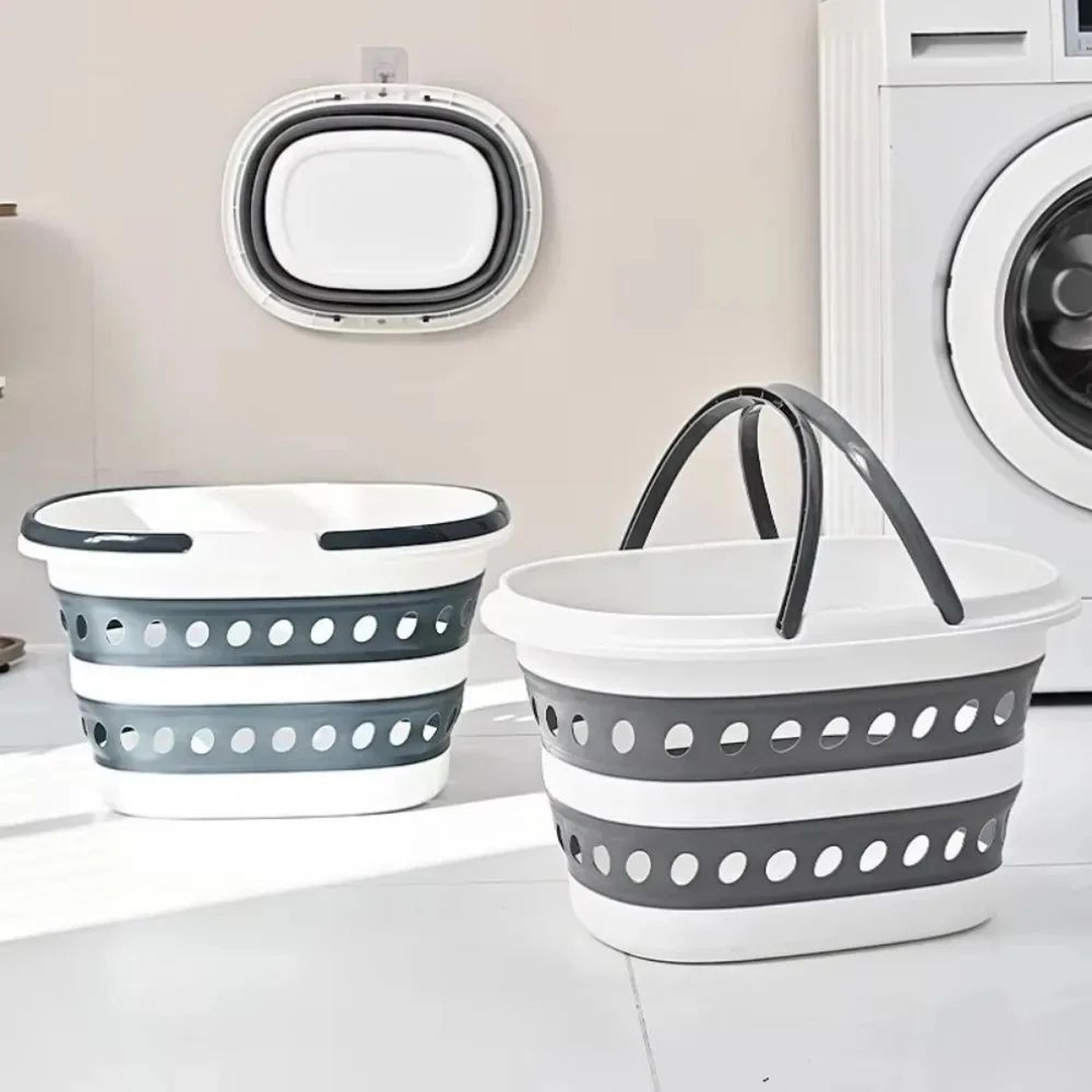 WallFlex Foldable Laundry Basket  Wall Mounted PP Dirty Clothes Hamper With Handle 1