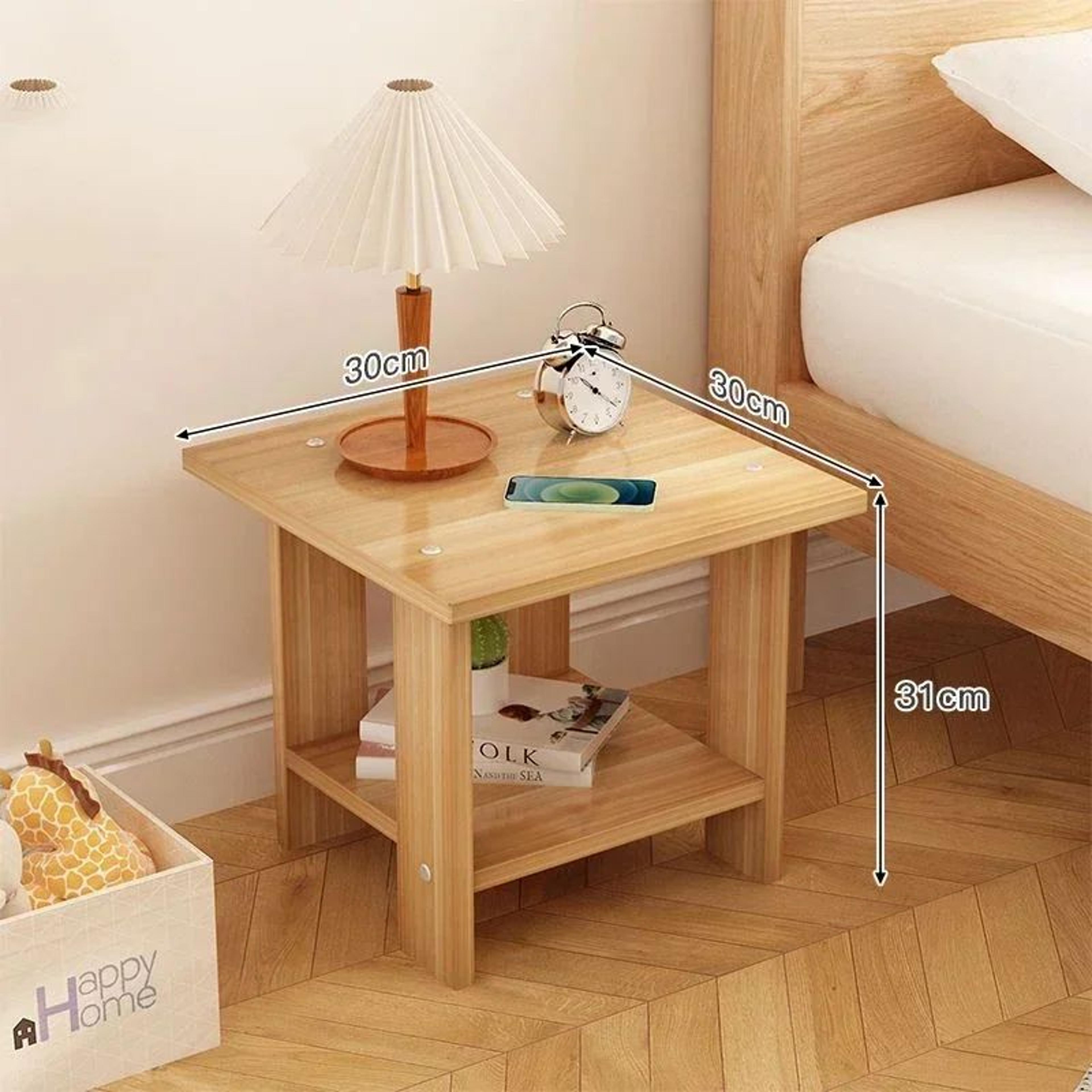 Modern Walnut Bedside Side Table  Minimalist Storage Cabinet For Bedroom  Living Room 6