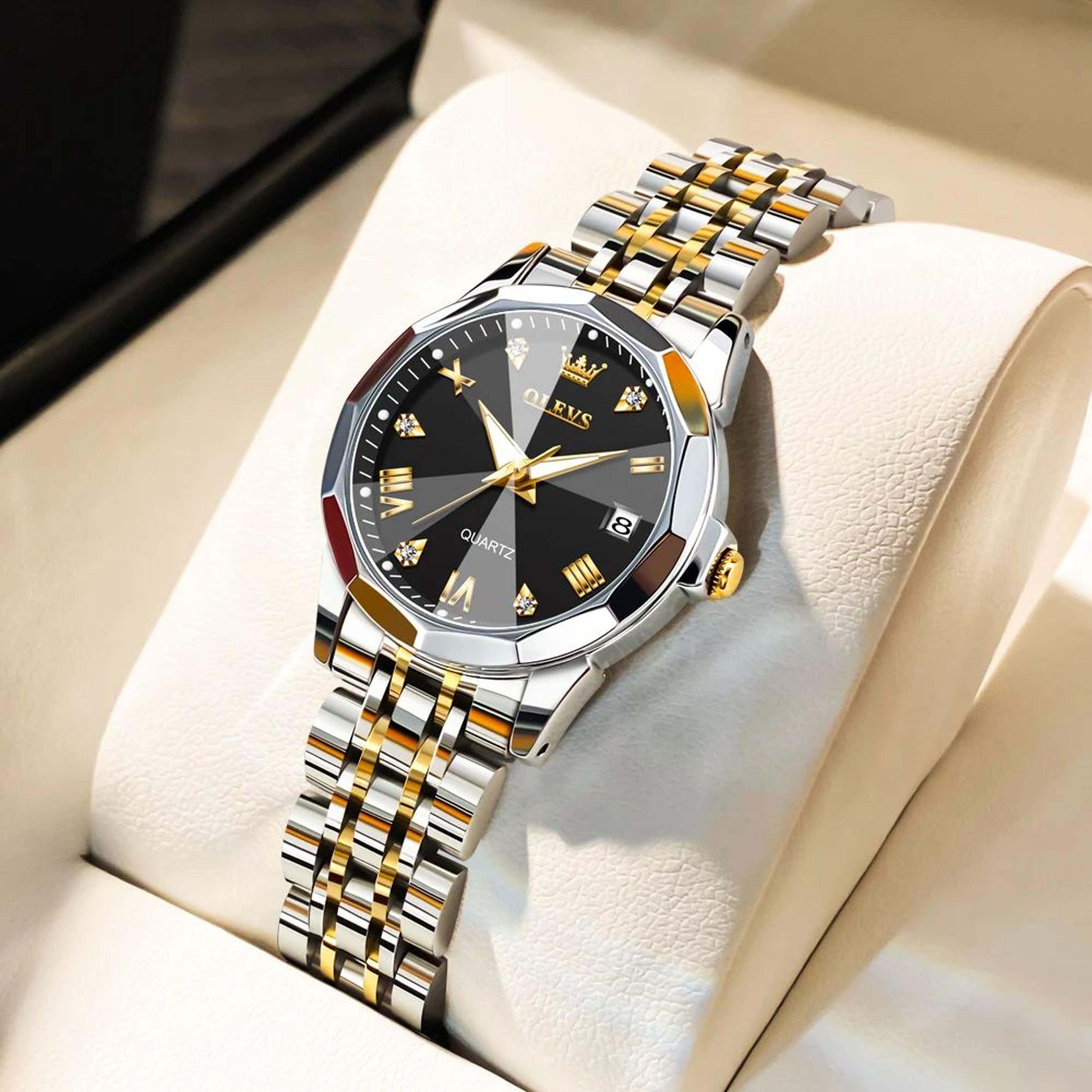 OLEVS Elegant Golden Womens Quartz Watch  Waterproof Stainless Steel Luxury Ladies Wristwatch 14