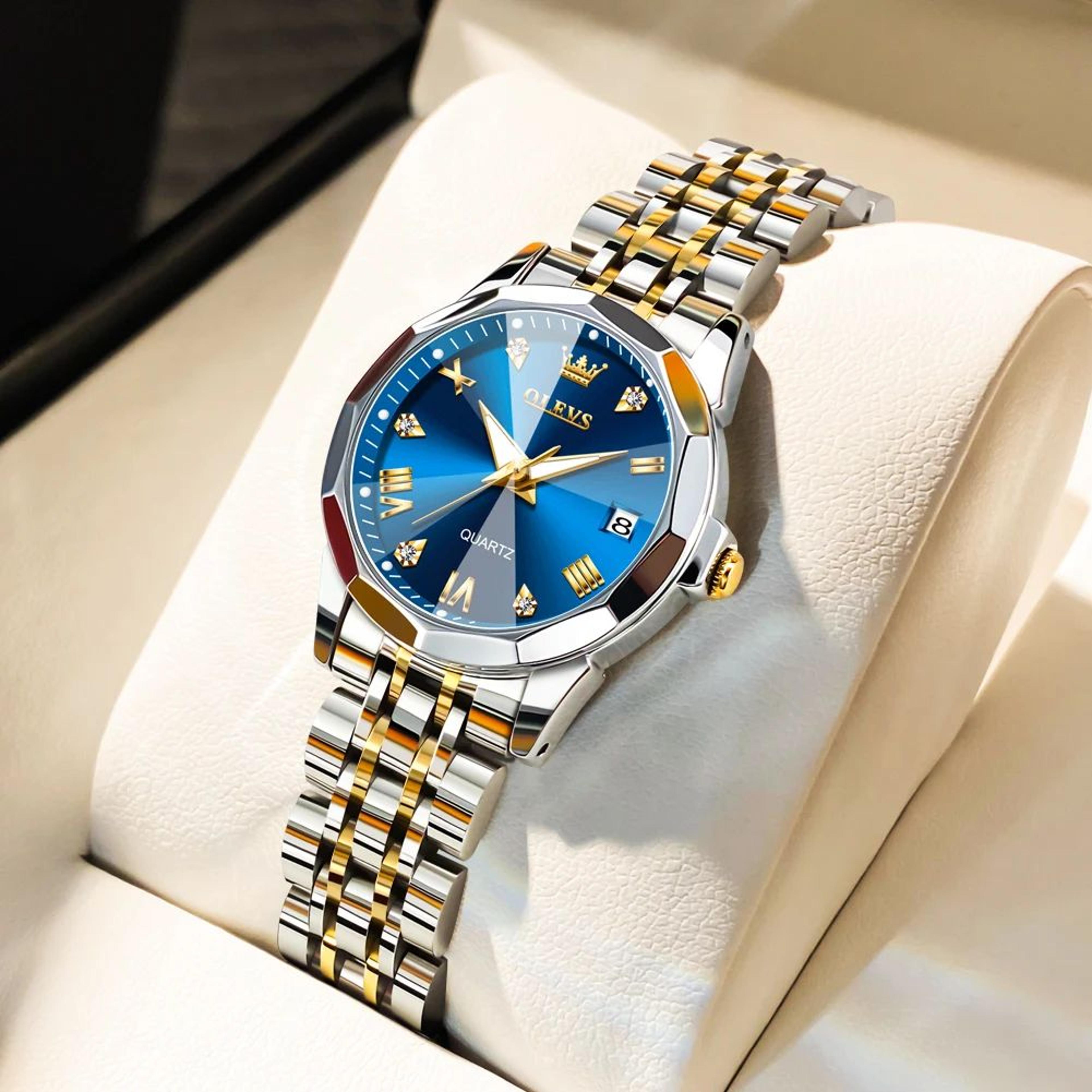 OLEVS Elegant Golden Womens Quartz Watch  Waterproof Stainless Steel Luxury Ladies Wristwatch 15