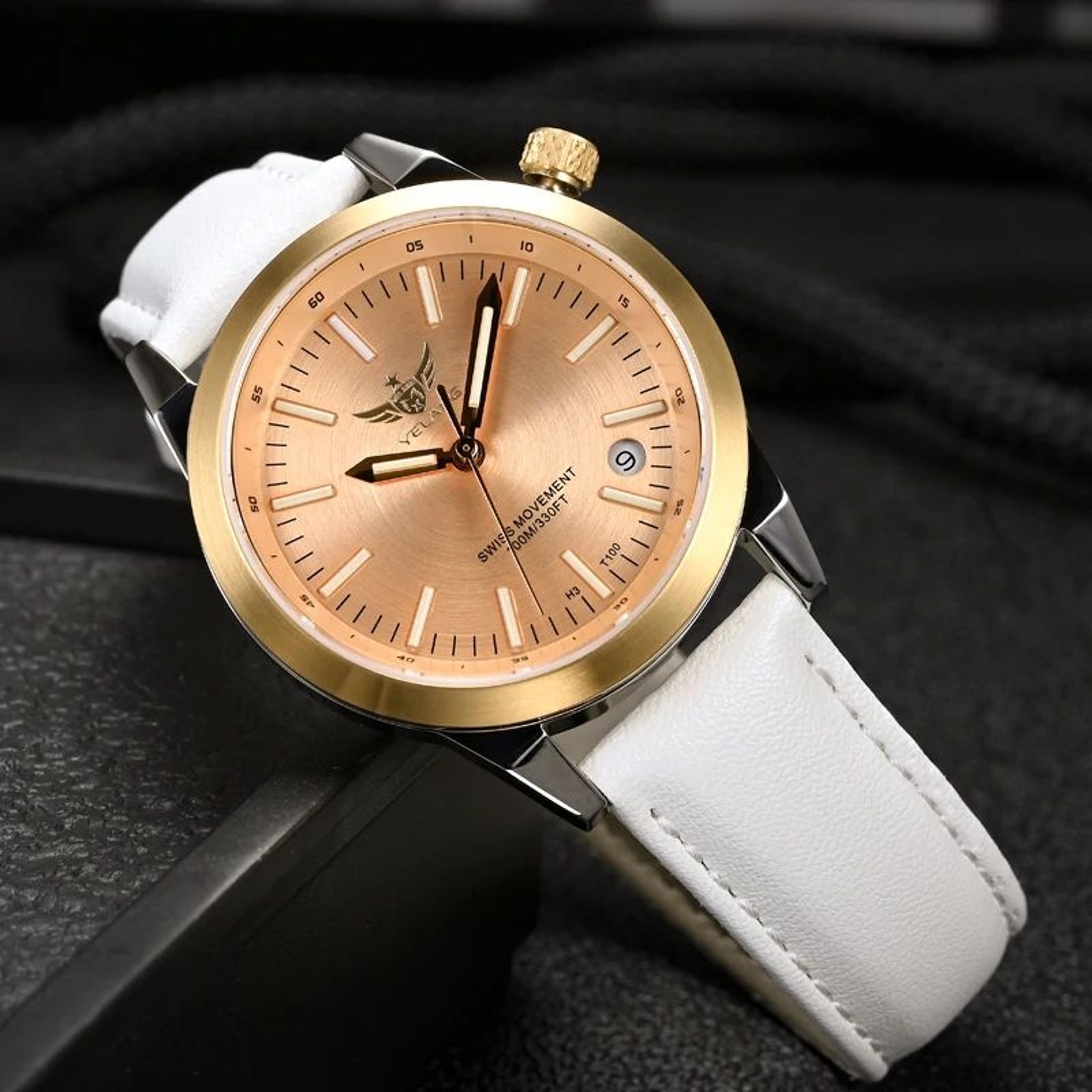 YELANG V1010 36MM Luxury Womens Sapphire Watch  10Bar Waterproof Swiss Quartz Stainless Steel Timep 3