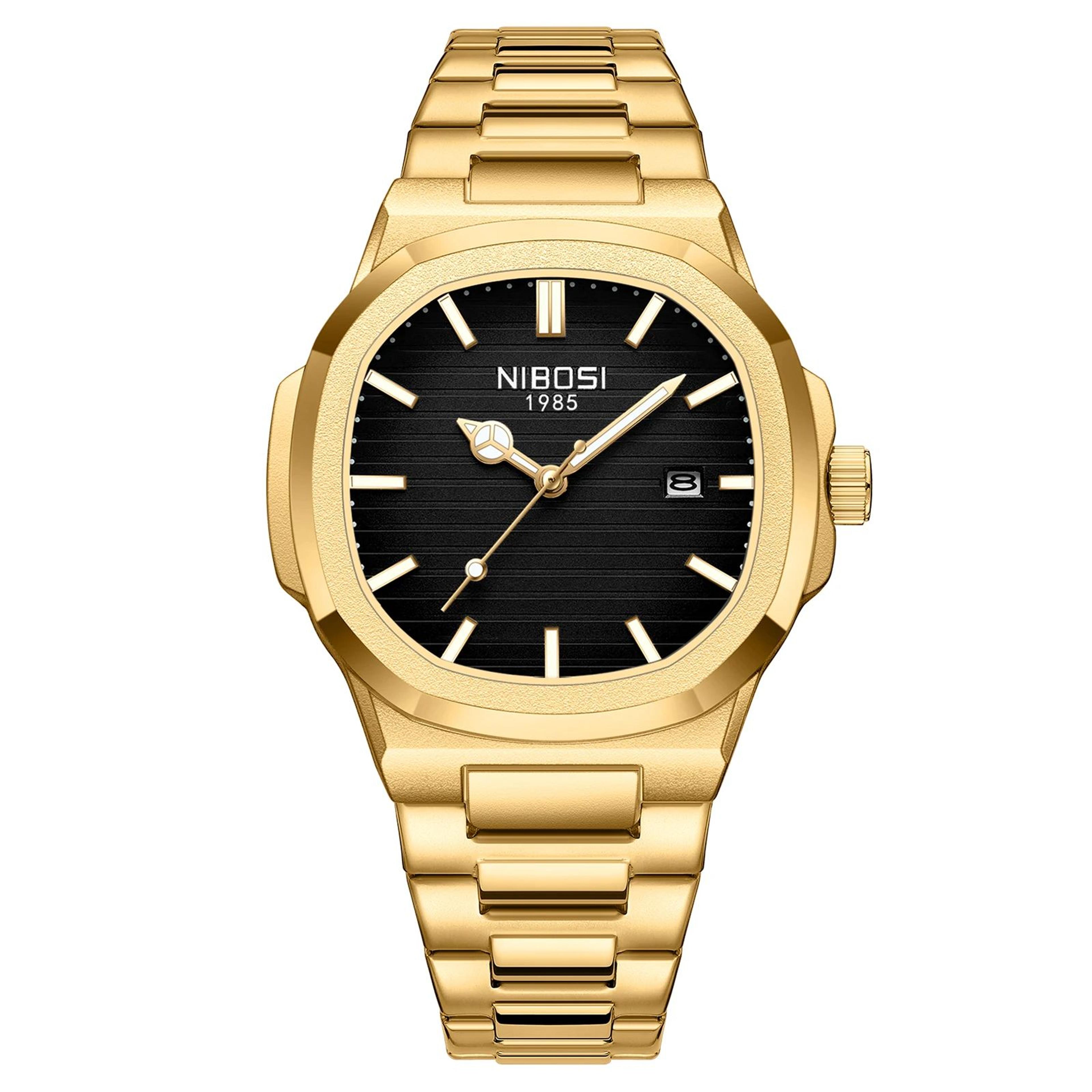 nibosi 2632 luxury sport chronograph men's quartz watch – 98ft waterproof stainless steel