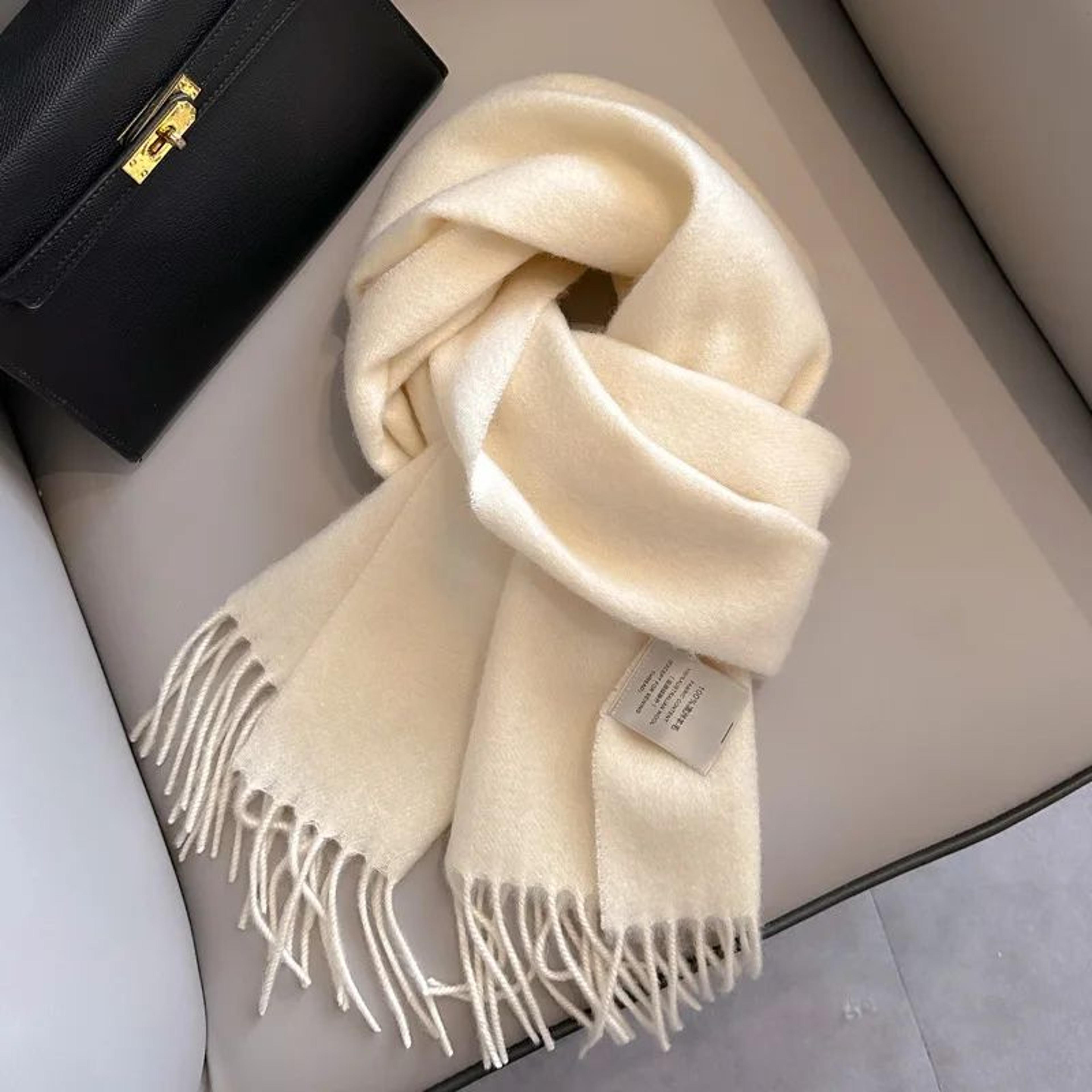 Premium 100 Wool Winter Narrow Scarf  28 Solid Colors Unisex Warm  ColdProof Wrap 7