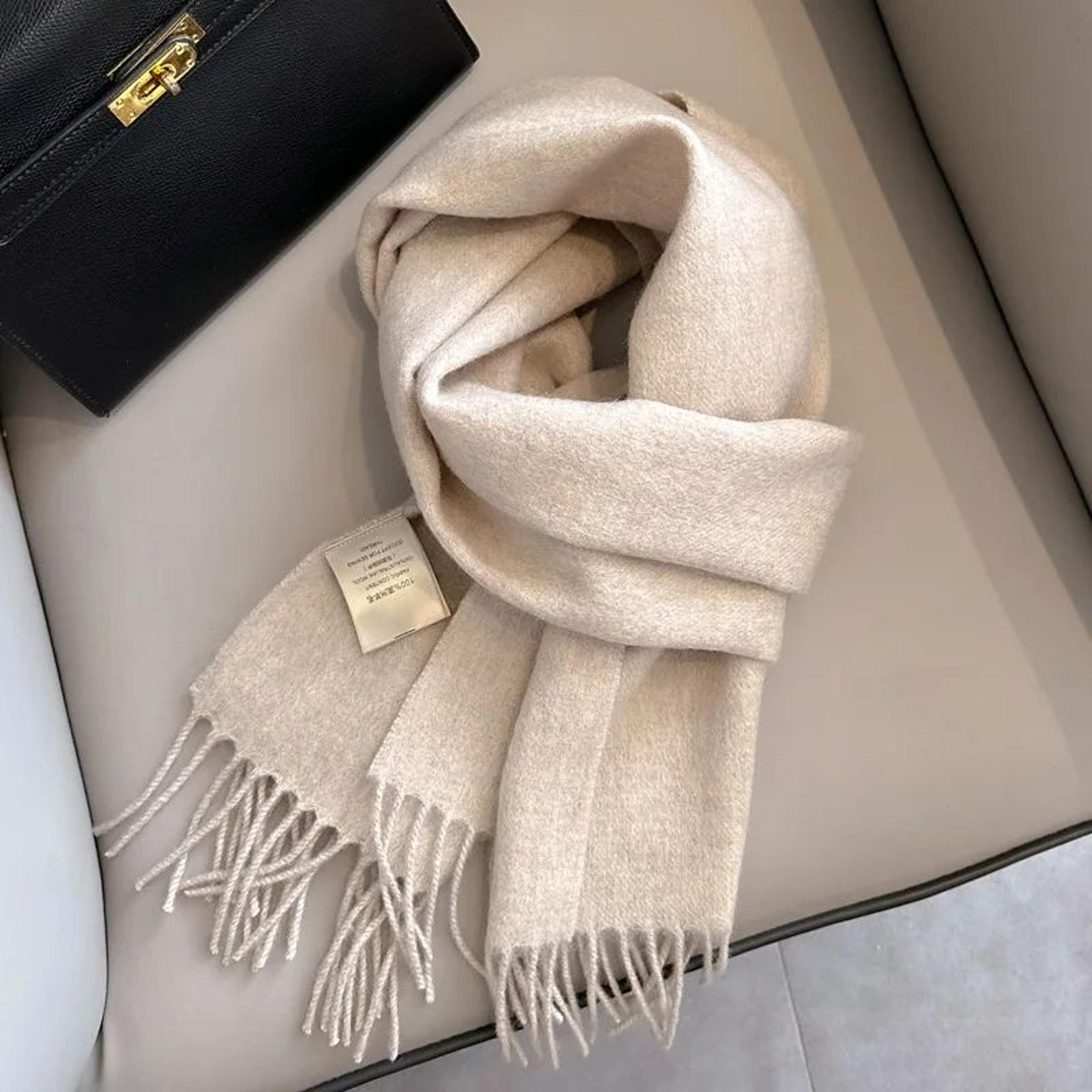 Premium 100 Wool Winter Narrow Scarf  28 Solid Colors Unisex Warm  ColdProof Wrap 8