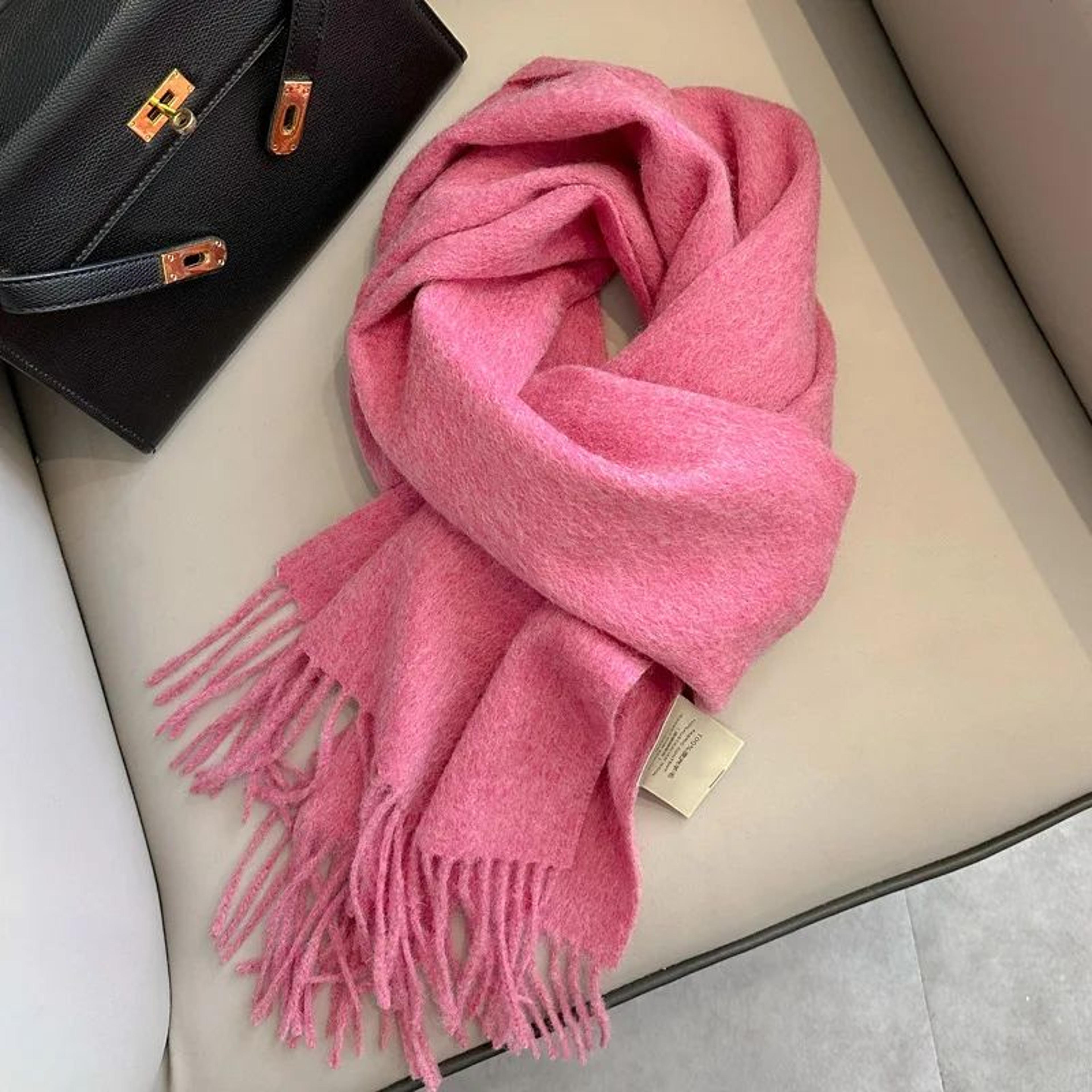 Premium 100 Wool Winter Narrow Scarf  28 Solid Colors Unisex Warm  ColdProof Wrap 21