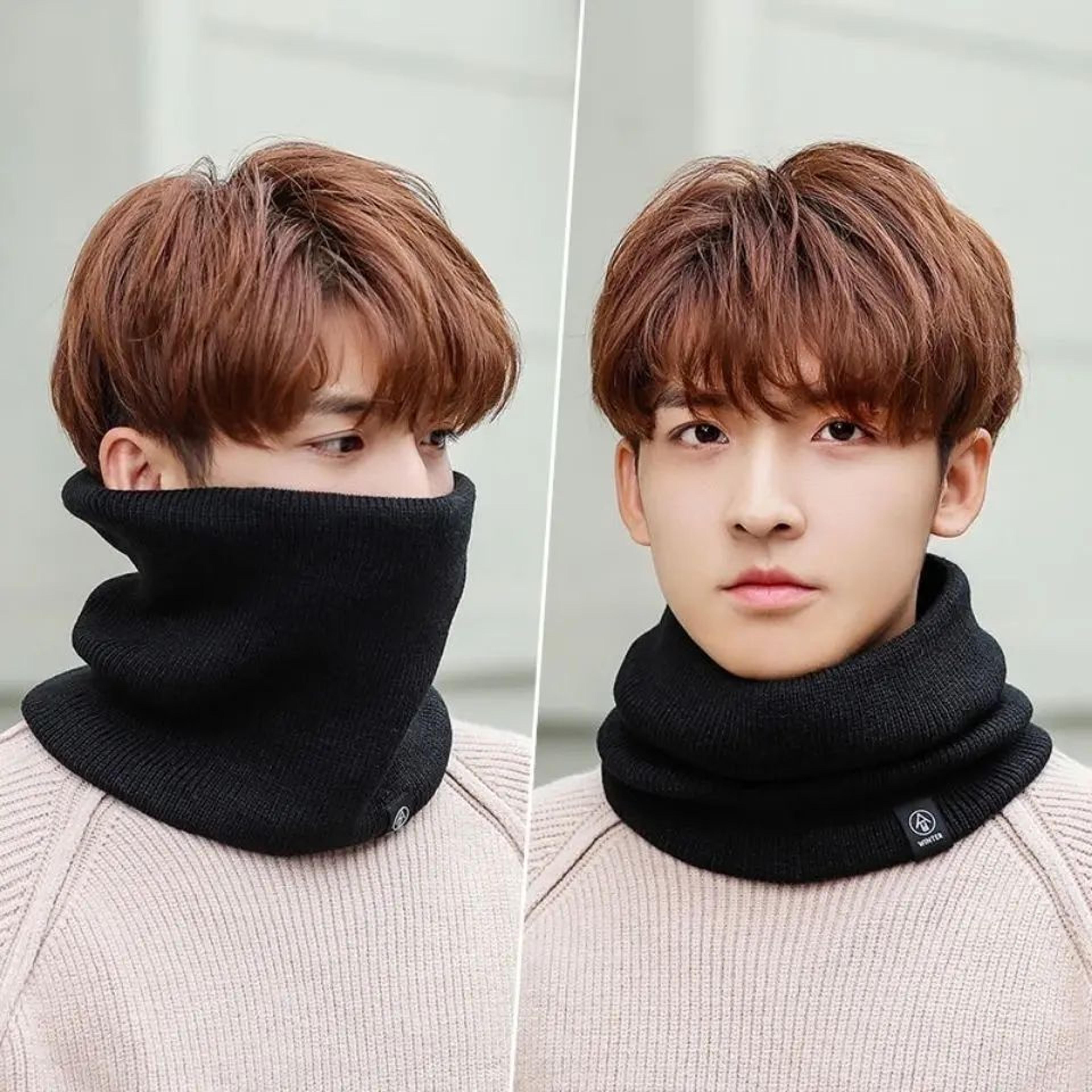 Winter Warm Knitted Neck Scarf Full Face Cover  Plush CashmereFeel Thermal Neck Warmer For Women  M 1