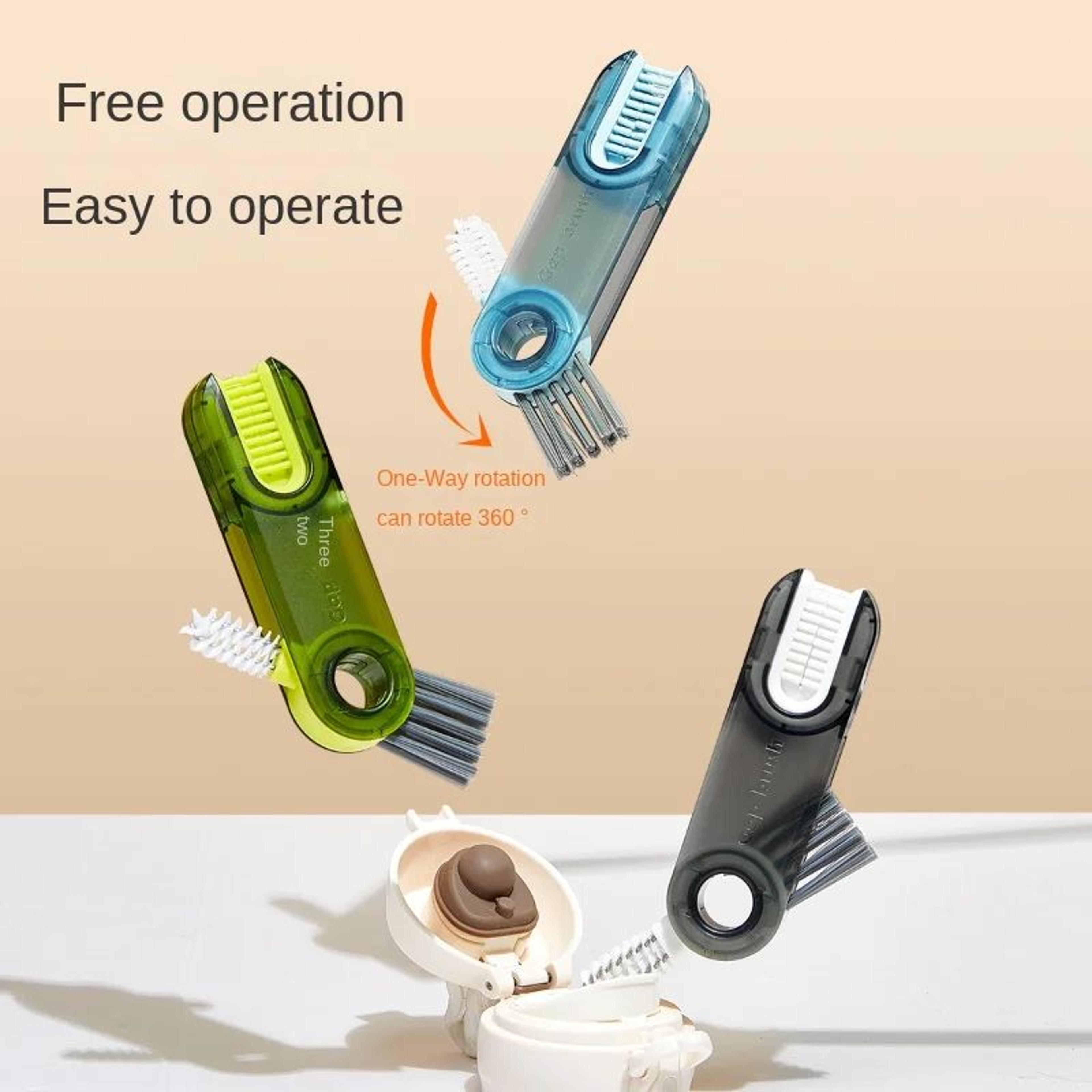 3in1 Bottle Gap Cleaner Brush  Multifunctional Silicone UShaped Cup  Lid Cleaning Tool 2