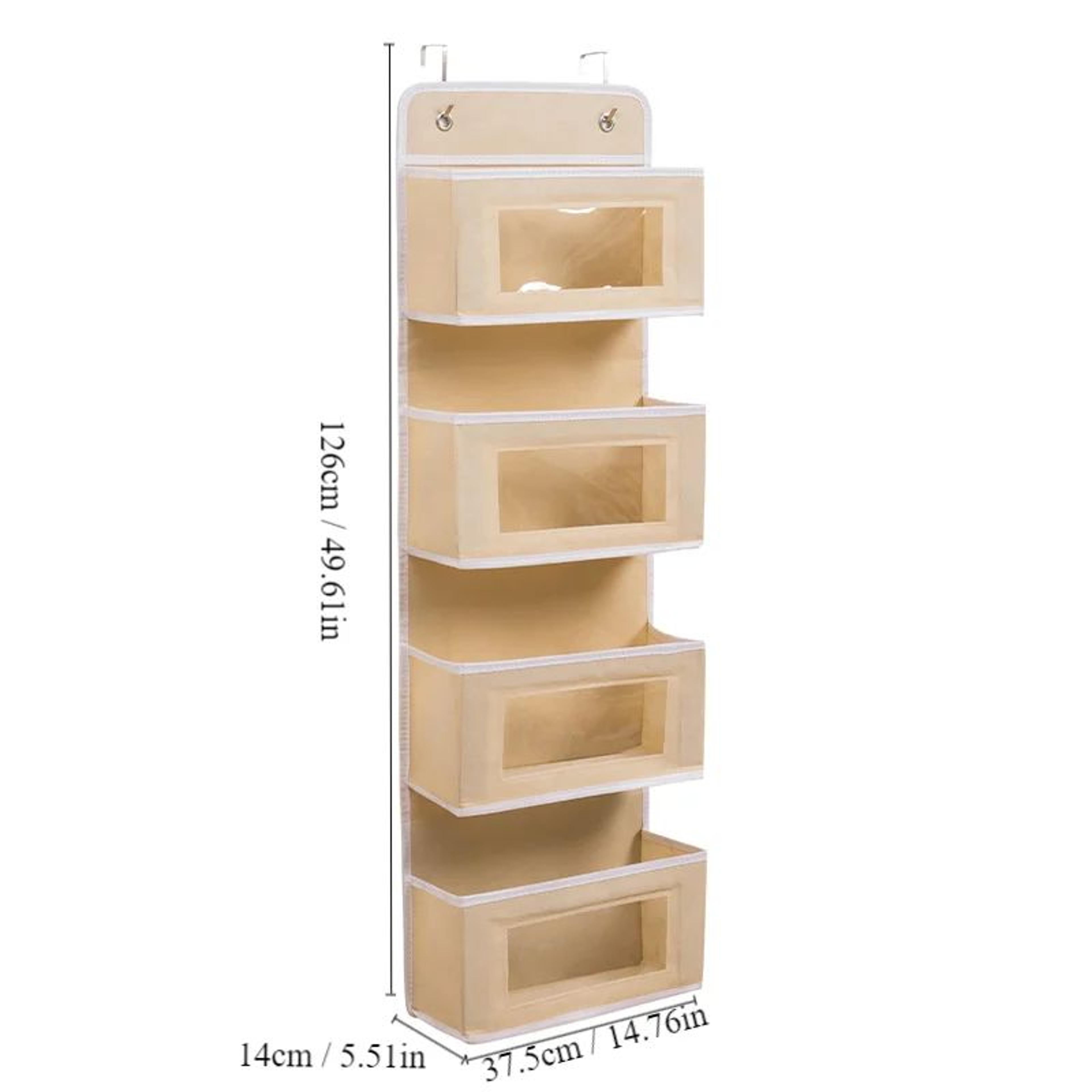 SpaceNest 4Tier OvertheDoor Hanging Organizer  Fabric Storage Bag For Underwear Socks  Small Items 5