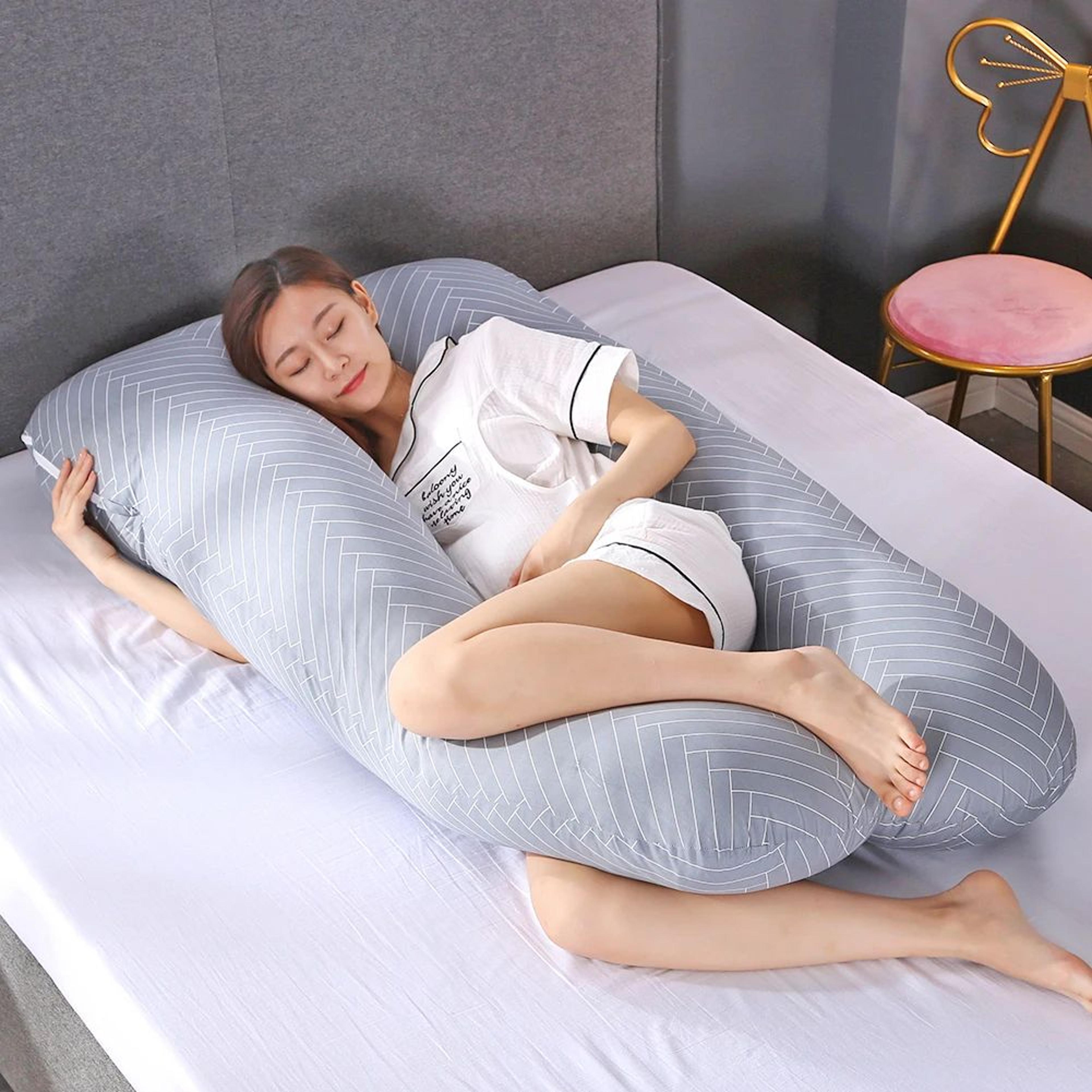 UShape Maternity Pillow Case  Pure Cotton Multifunction Pregnancy Body Pillow Cover 276 X 512 In 1