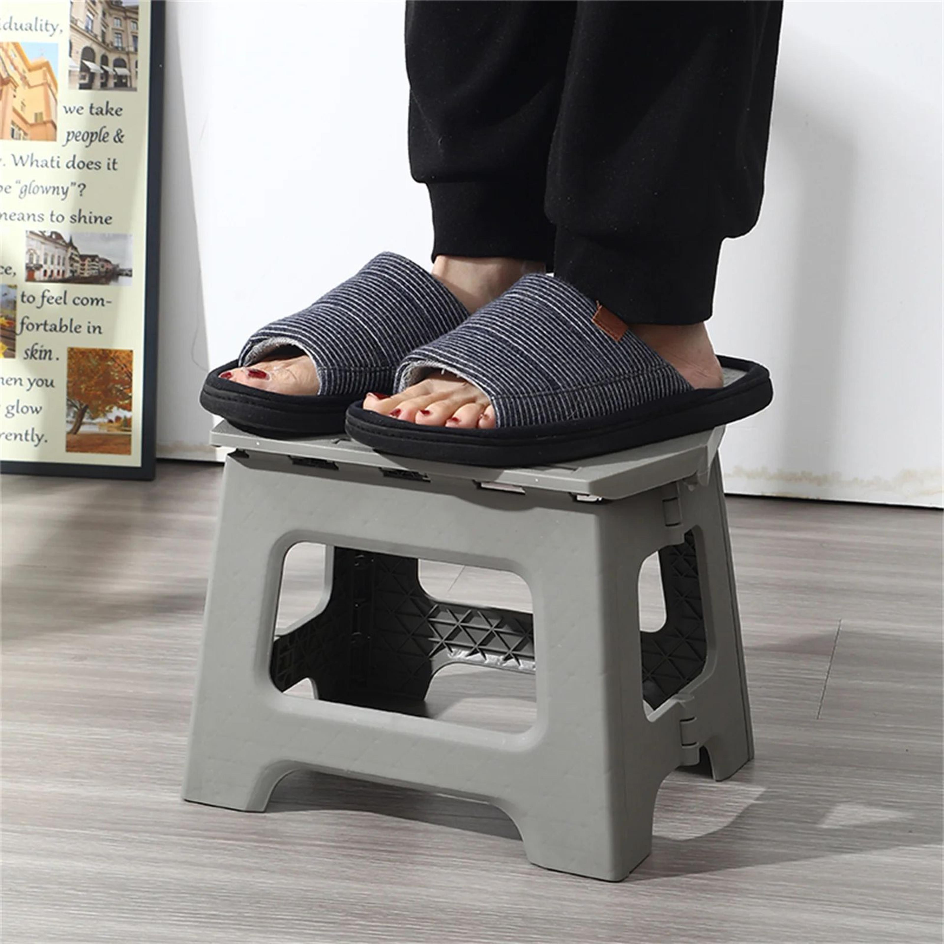 Portable Folding Shower Stool  Waterproof Plastic Travel Footstool For Bathroom Kitchen  Living Roo 4