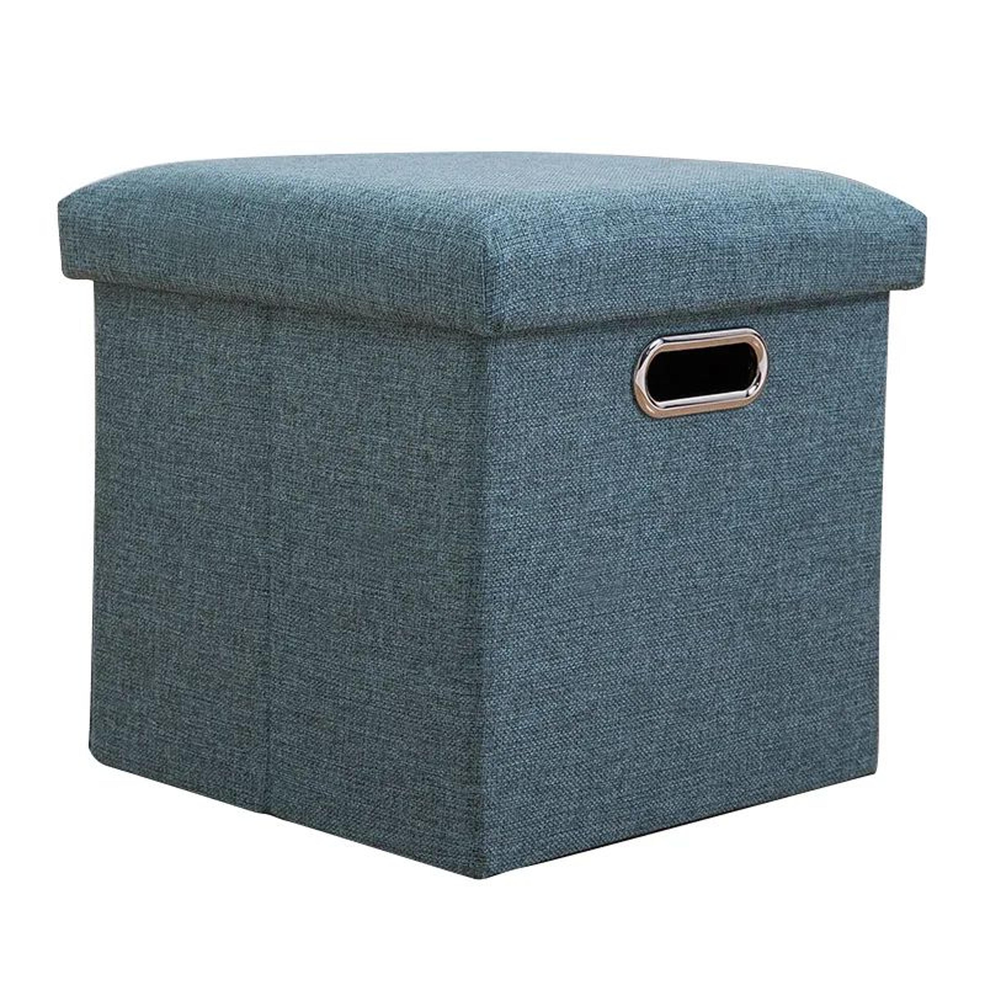 Folding Storage Ottoman Cube  Collapsible Footrest Stool With Padded Lid For Living Room  Dorm 6