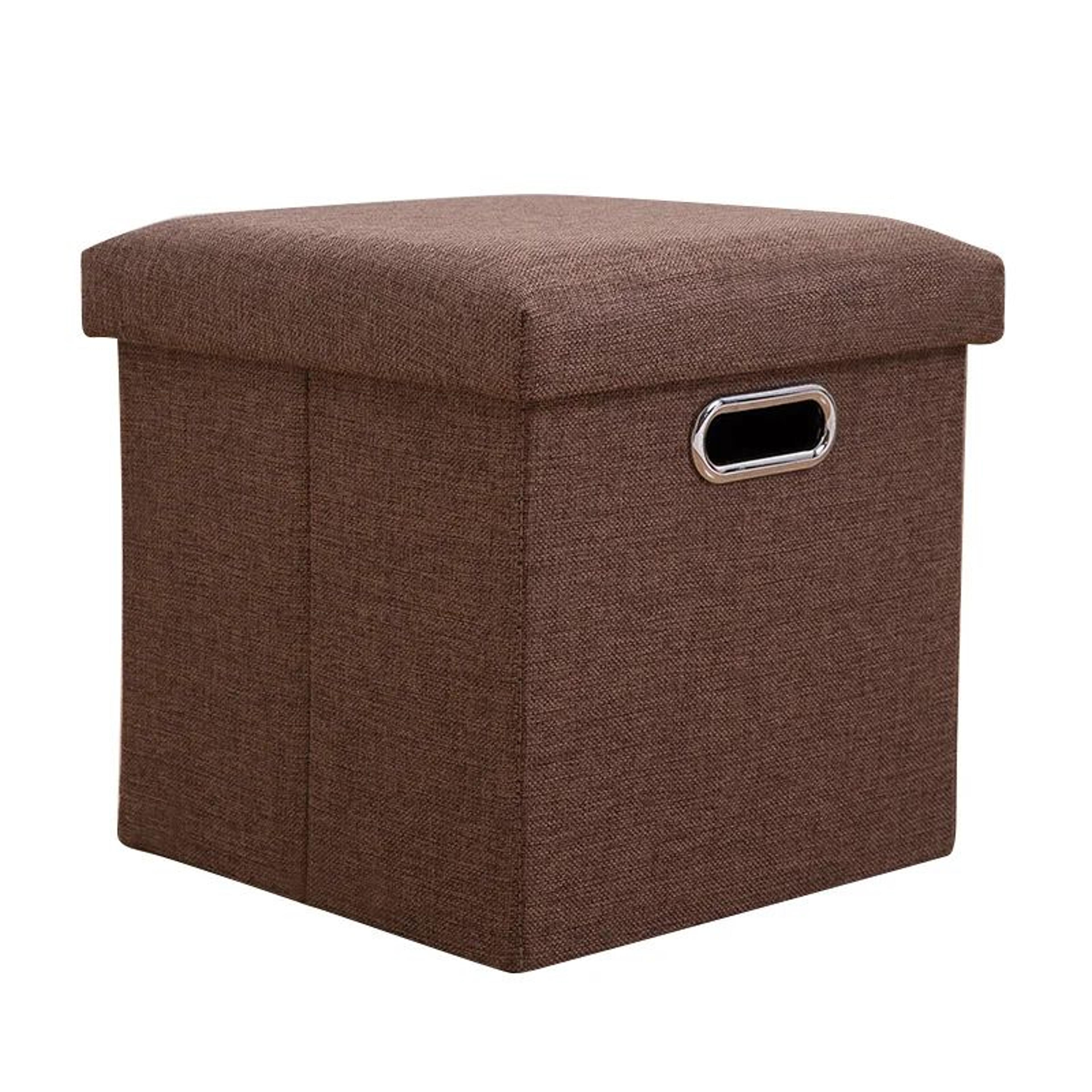 Folding Storage Ottoman Cube  Collapsible Footrest Stool With Padded Lid For Living Room  Dorm 8
