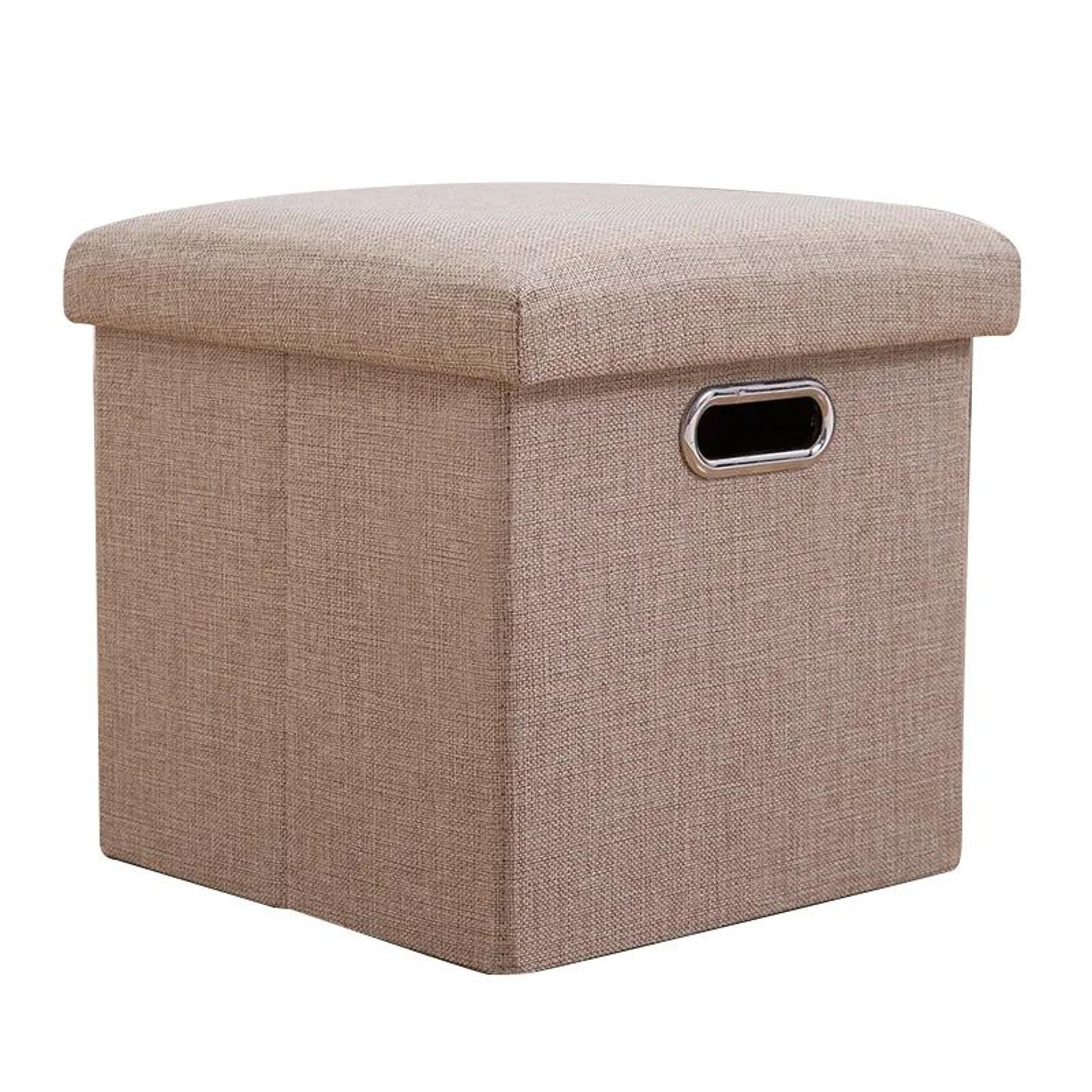 Folding Storage Ottoman Cube  Collapsible Footrest Stool With Padded Lid For Living Room  Dorm 19