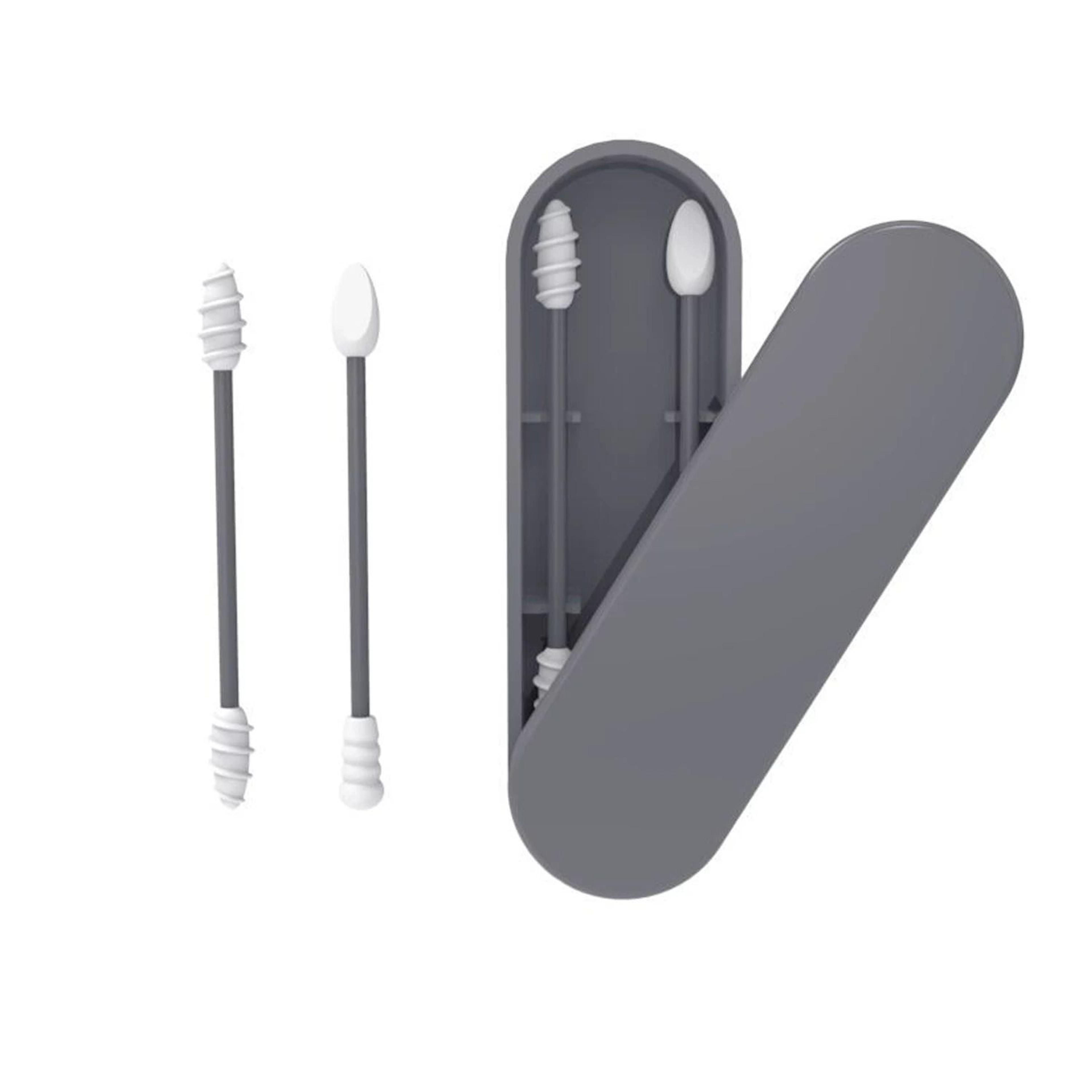 Reusable Silicone Ear Swabs With Travel Case  DoubleHeaded Cleaning  Makeup Correction Buds 8