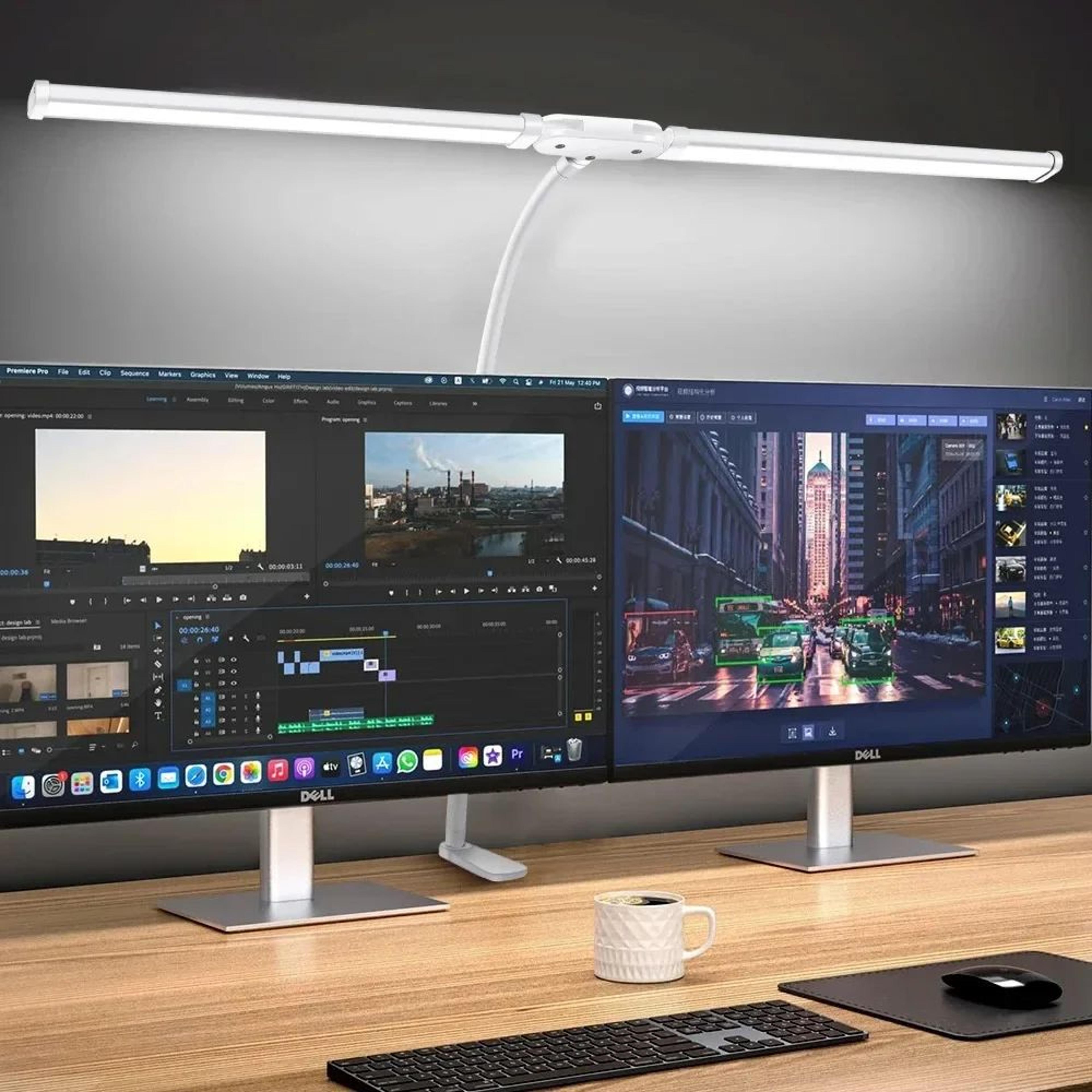 Dual Head LED Desk Lamp With Remote  Dimmable Architect Monitor Light For Office  Reading 7