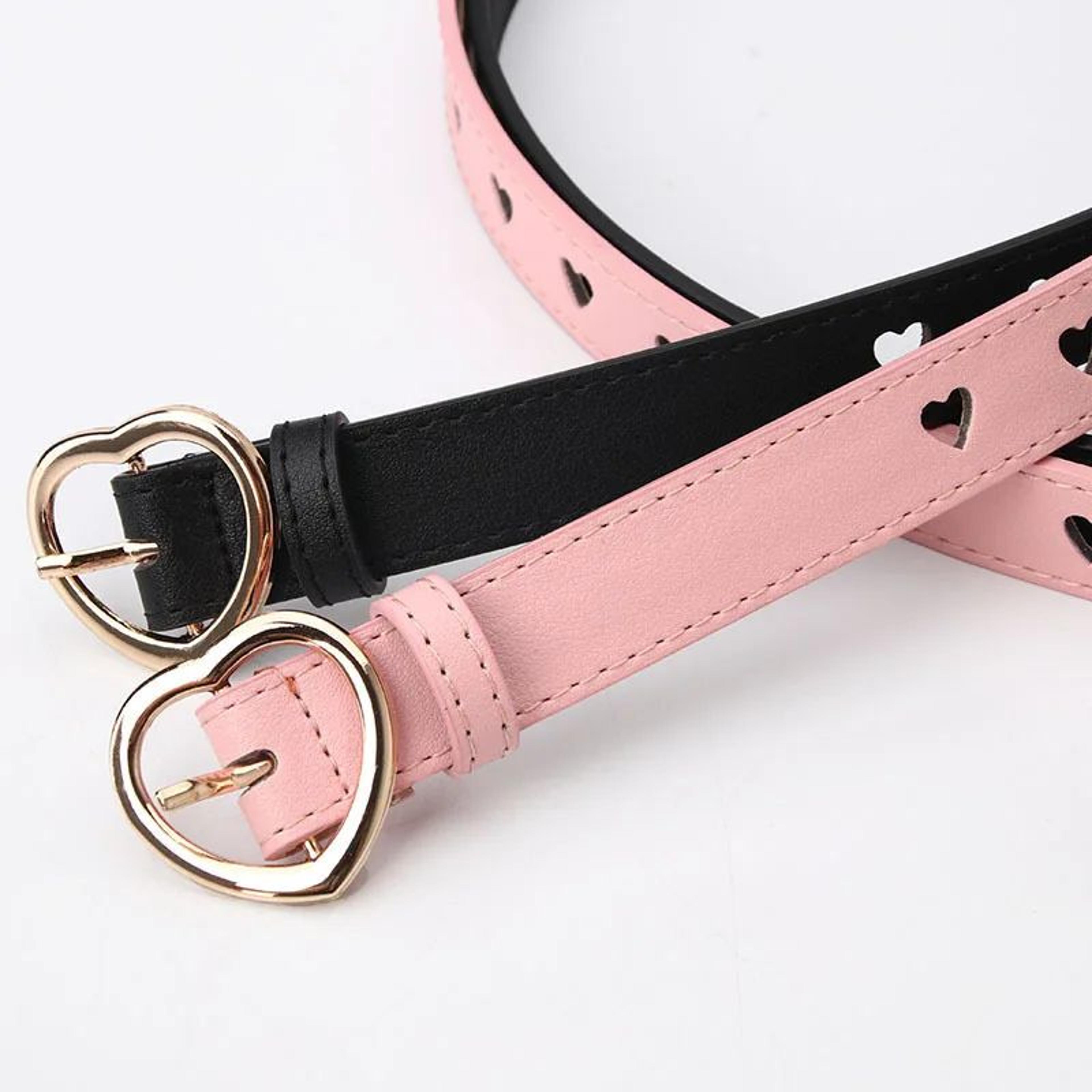 Womens Heart Buckle Pin Belt  Stylish Versatile Waist Belt For Jeans  Dresses 1