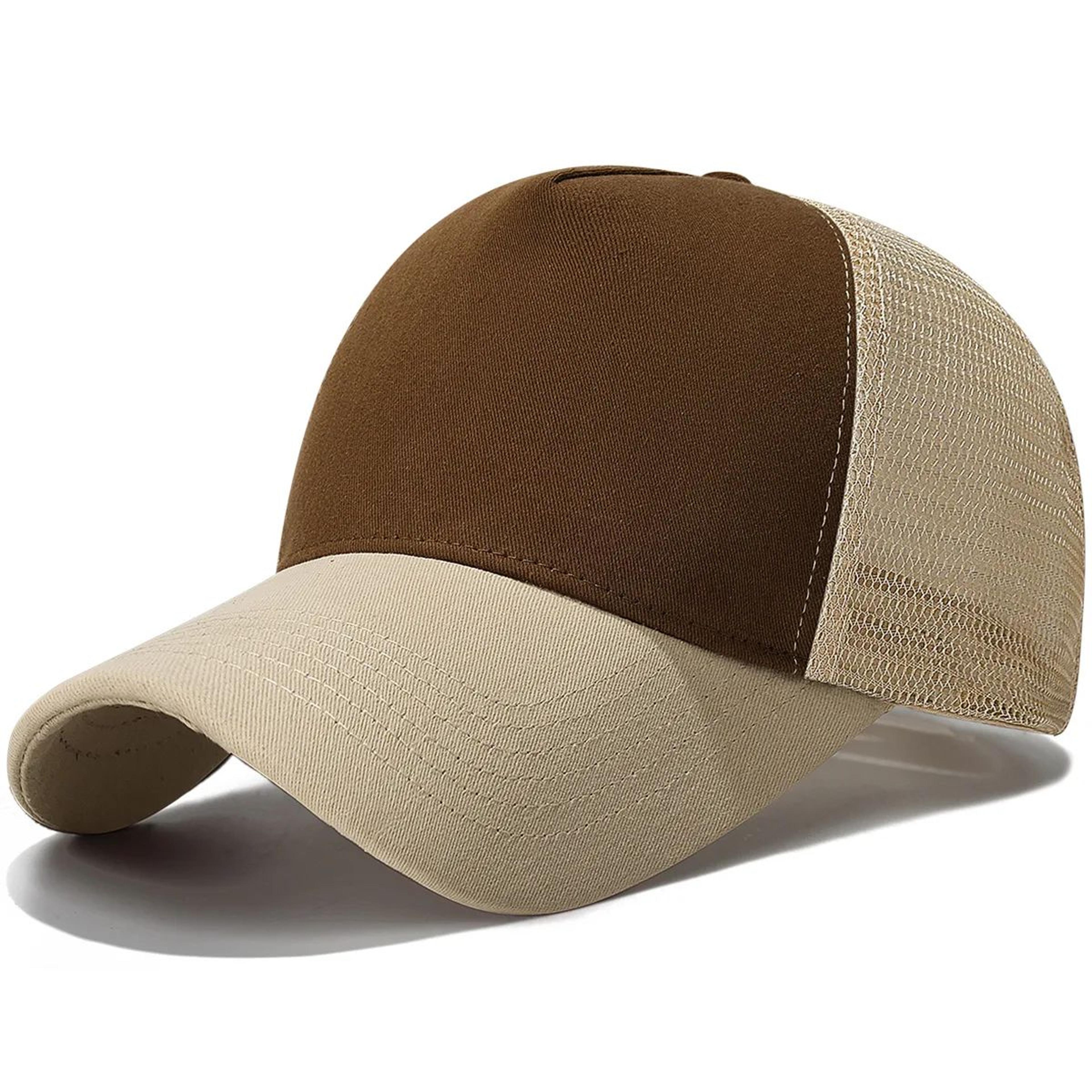 ColorBlock Mesh Trucker Baseball Cap  Breathable FivePanel Adjustable Snapback Hat 7