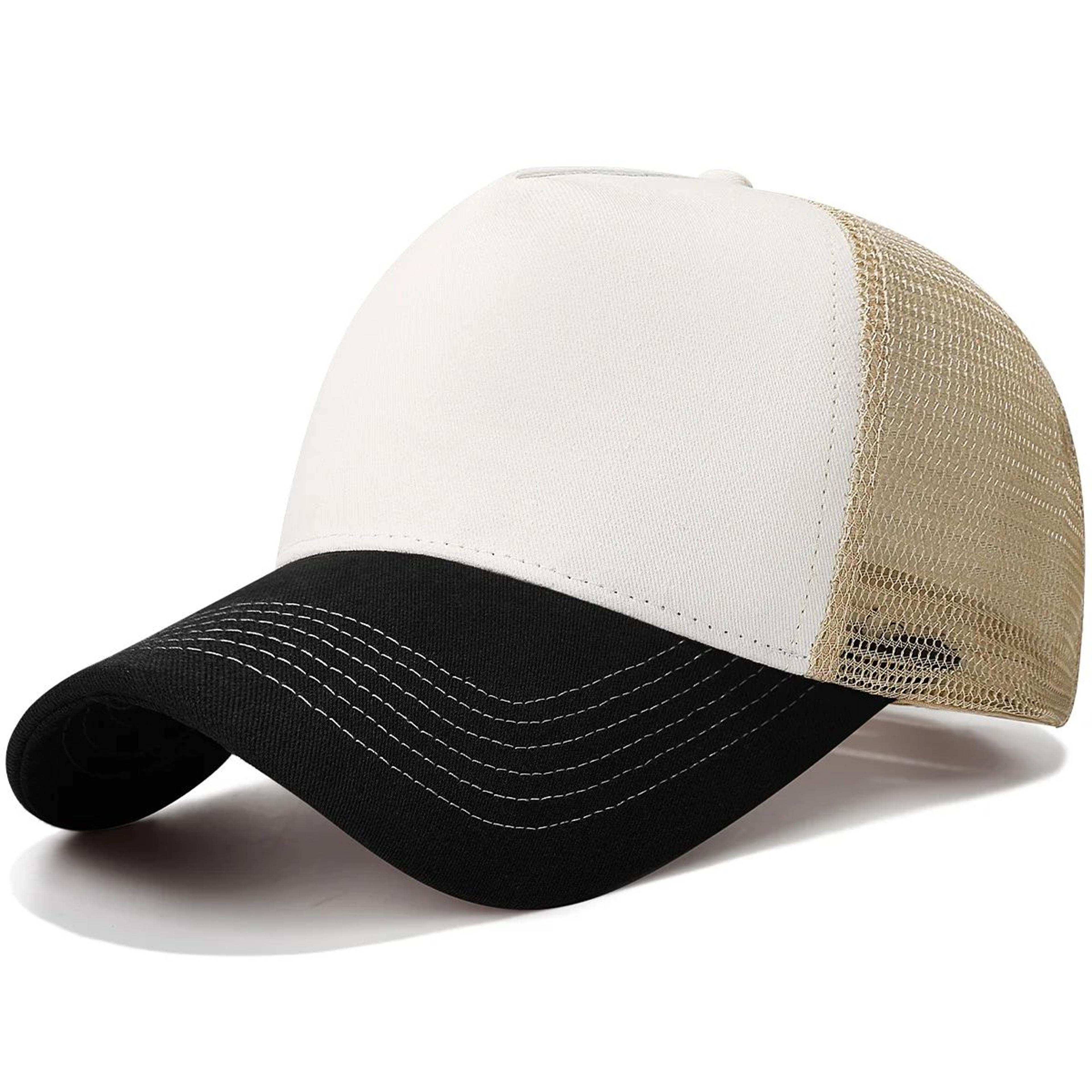 ColorBlock Mesh Trucker Baseball Cap  Breathable FivePanel Adjustable Snapback Hat 9