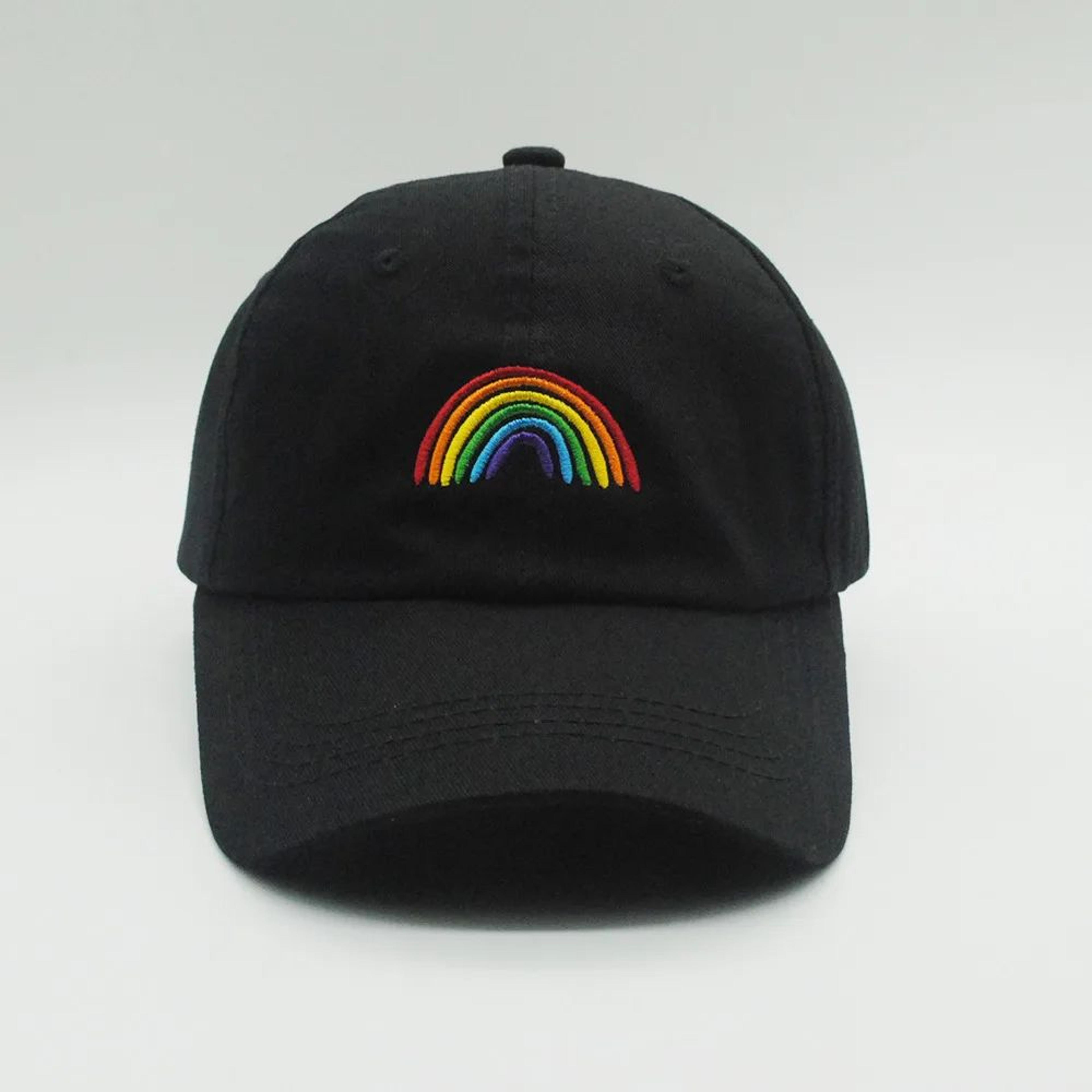 Rainbow Embroidered Adjustable Baseball Cap  Unisex Outdoor Sun Protection Hat 6