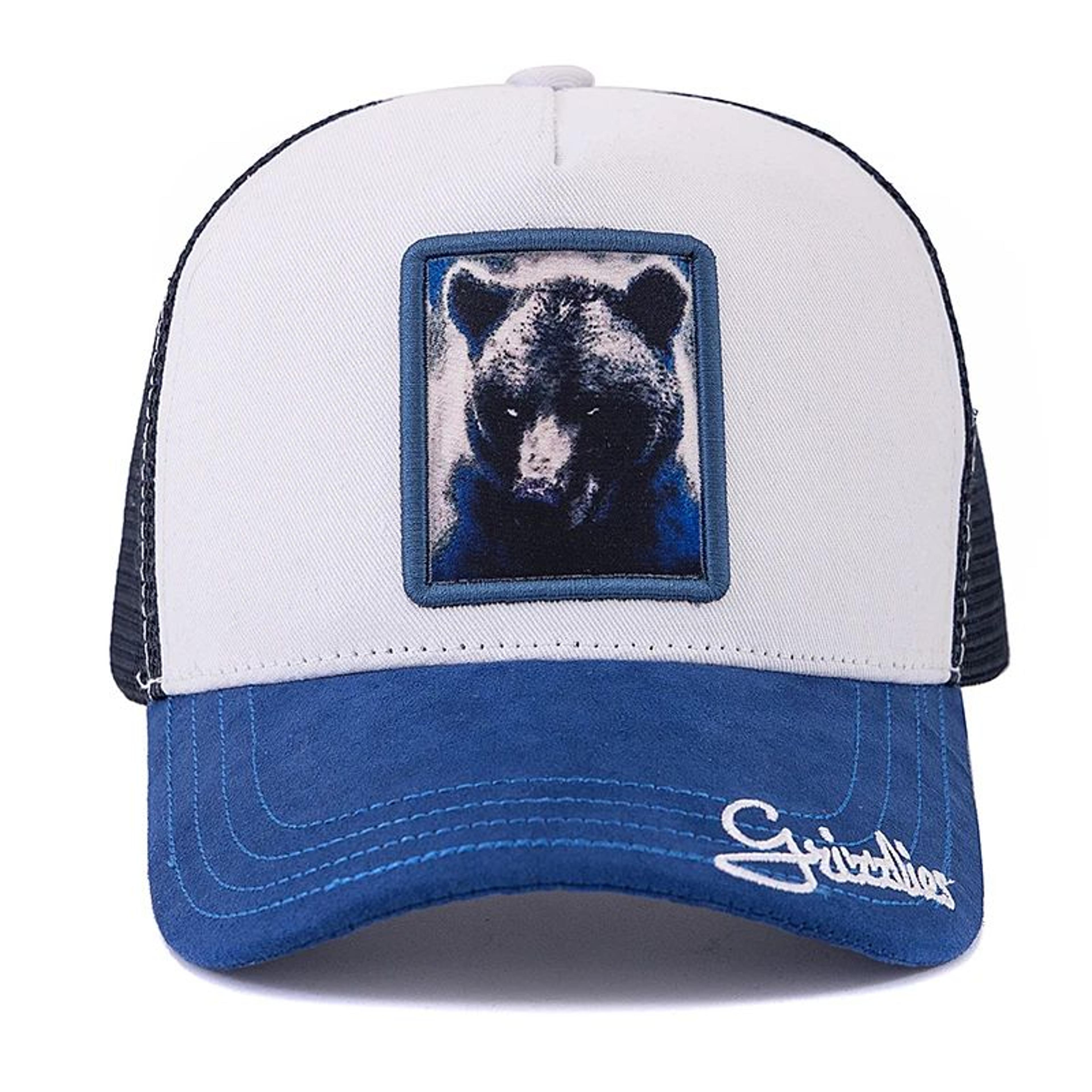Grizzlies Patch Suede Trucker Hat  Adjustable Animal Baseball Cap For Men  Women 0